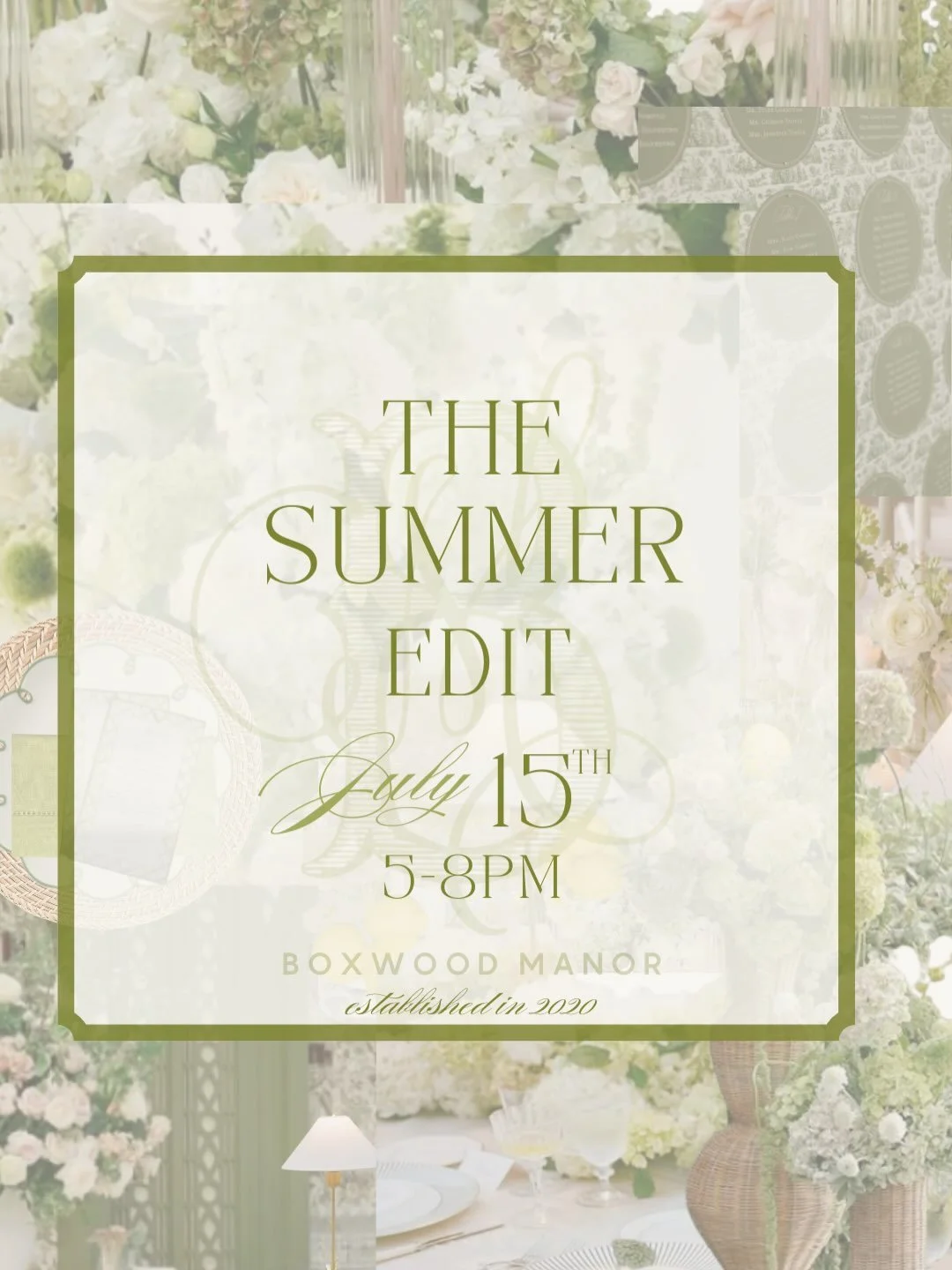 The Summer Edit is your invitation to experience Boxwood Manor like never before🍸✨🥂
