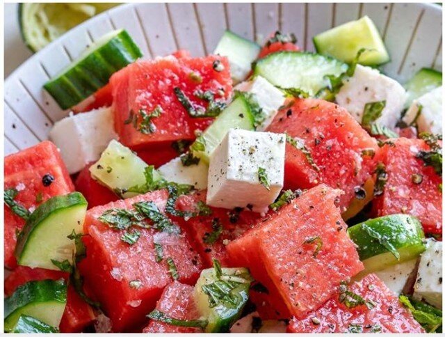 Looking for ways to eat more watermelon? We have the recipe for you!

This Watermelon and Cucumber salad recipe is cool, light, healthy, and hydrating. It comes together in a snap and is endlessly adaptable.

Do you have tomatoes coming out of your e