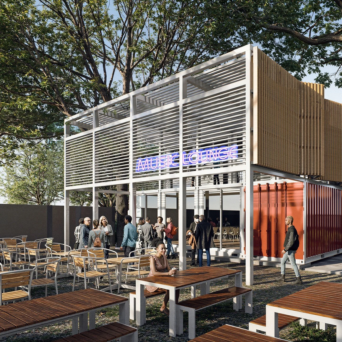 We are looking forward to wrapping up the council application for Bridges For Music&rsquo;s new office block so we can start building in the new year.

The new office will sit opposite the Bridges Academy building in Langa. The design features eight 