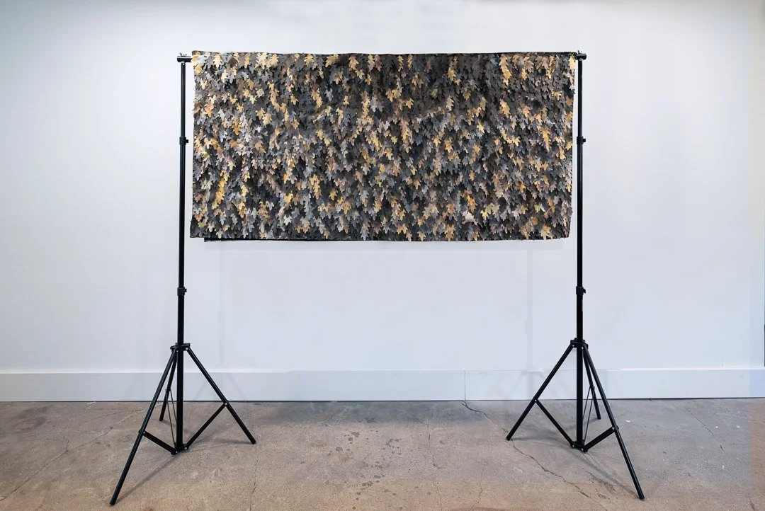 Image of the artwork in a white walled room.
