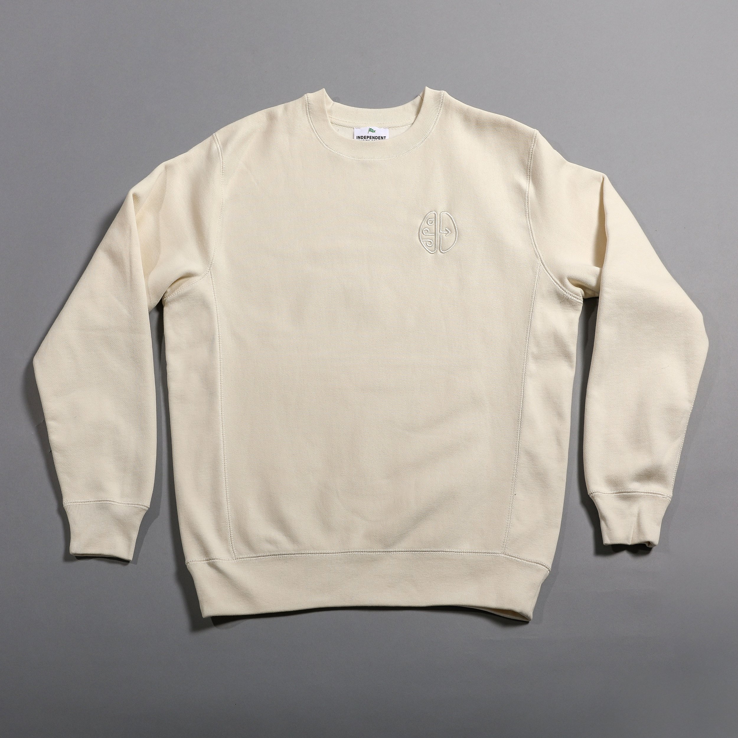 Cream Embroidered Premium Sweatshirt - BDP Logo — Brain Donor Project Shop