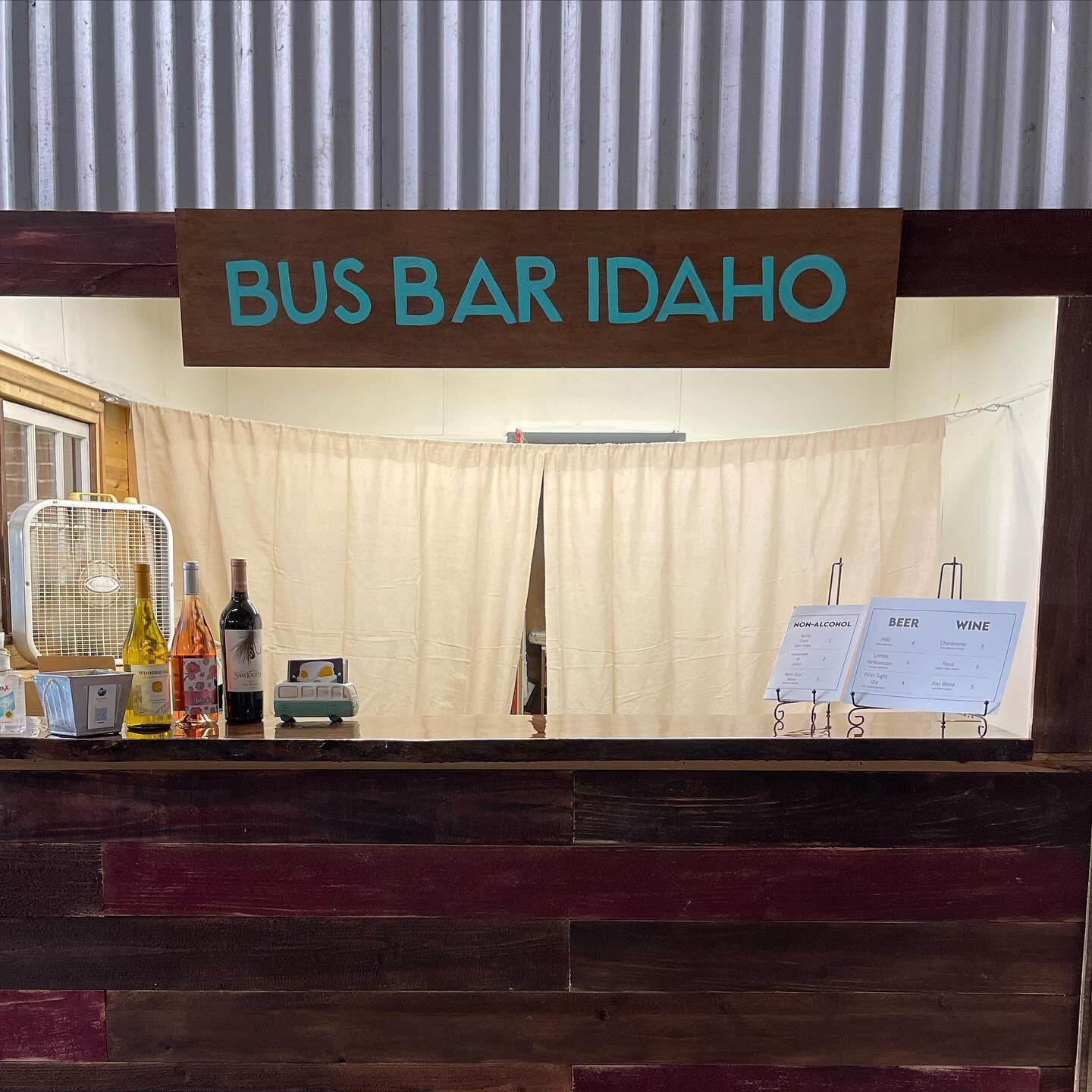 If the bus doesn&rsquo;t fit in the front door, we can still come by and do a pop-up bar! This evening we are at the soft opening of The Merc in Weiser, hosted by @station30_collectibles. Come say hi, try some wine, find a new treasure, and support a
