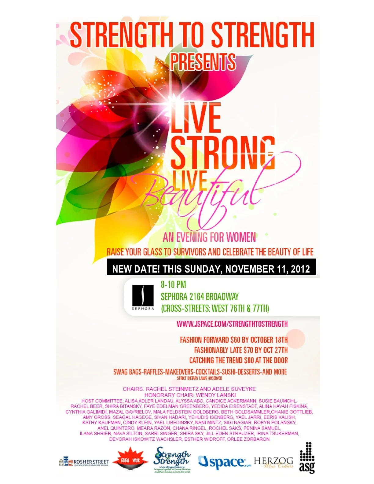 "Live Strong, Live Beautiful" Sephora Event November 11, 2012