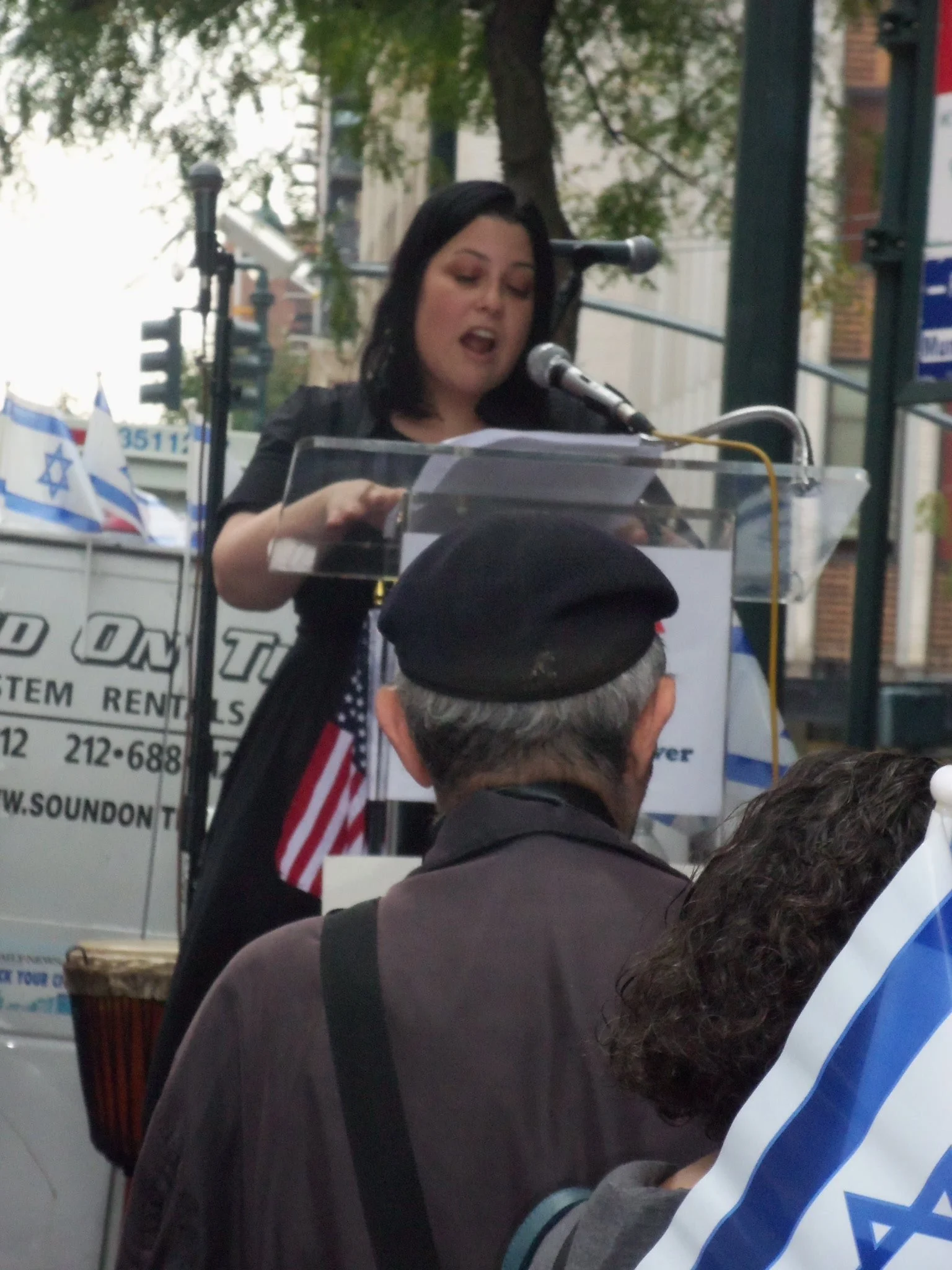 Sarri Singer, Director, Speaks at New York City Rally Against Terrorism