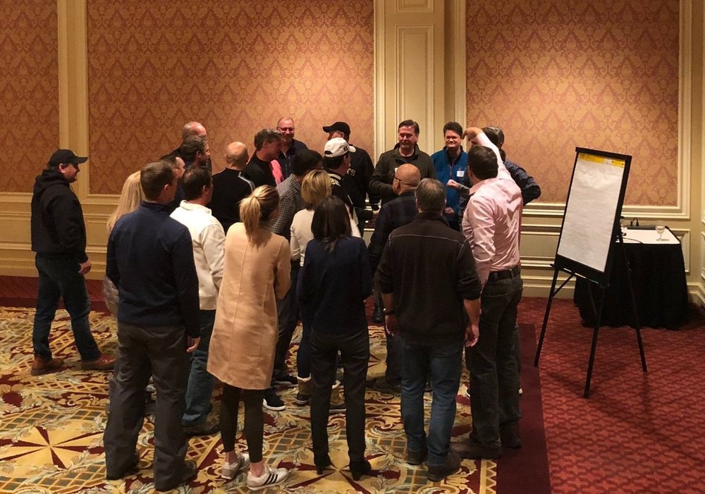 David Koff, Founder of Change Through Play, leading a business training group