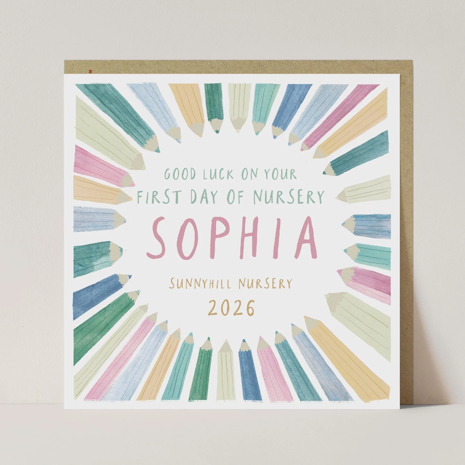 Boys First Day at Nursery Personalised Card