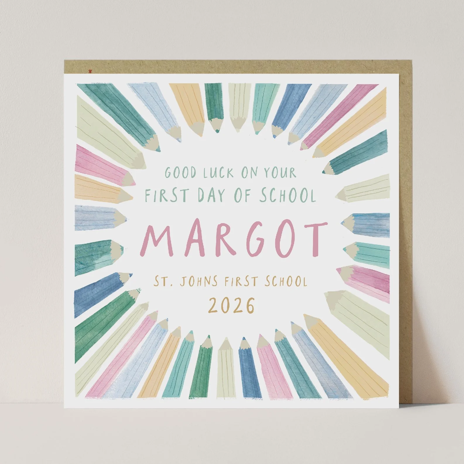 Boys First Day at School Personalised Card