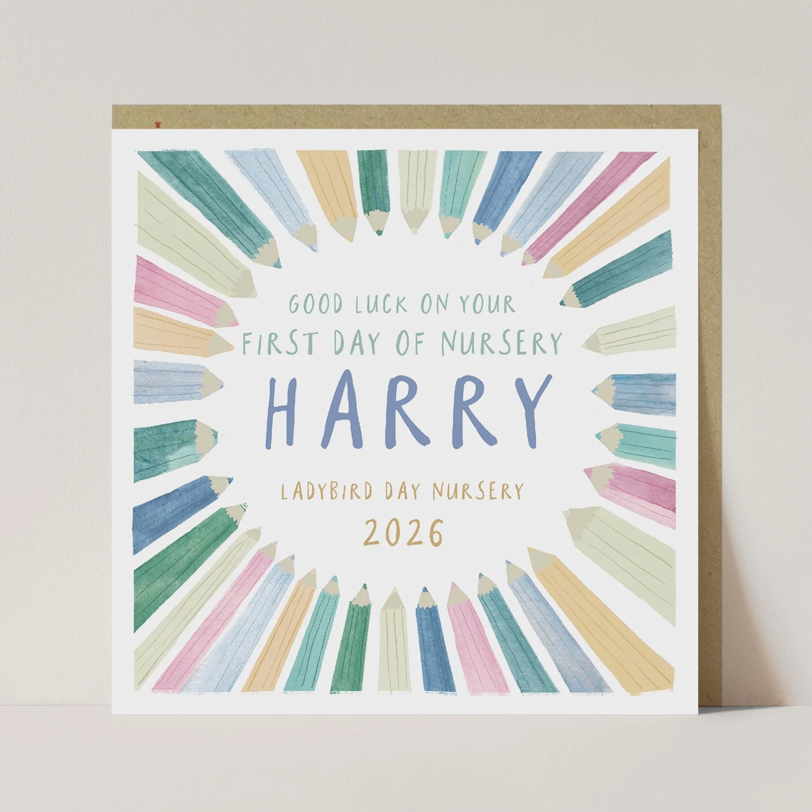 Boys First Day at Nursery Personalised Card