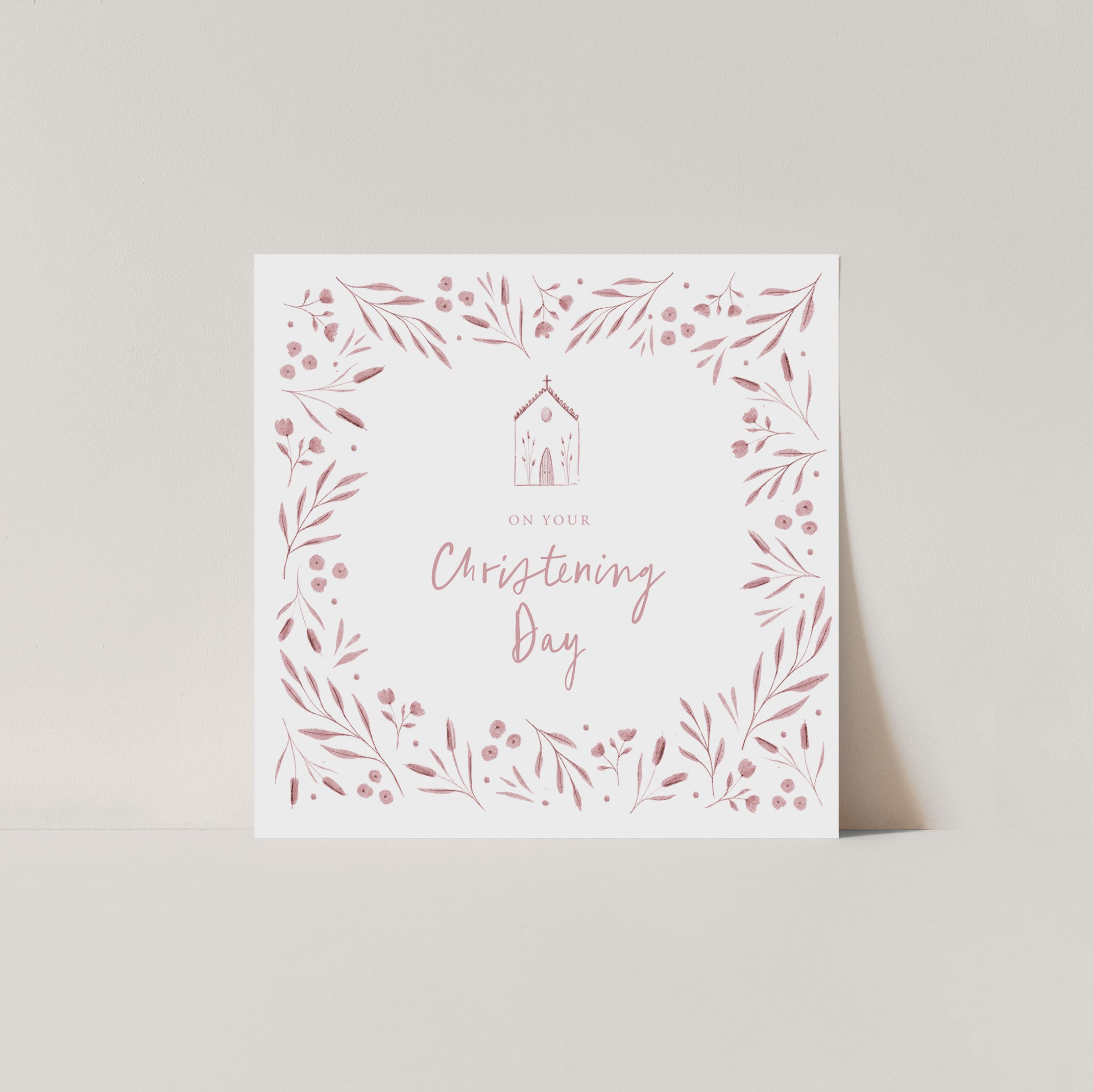 Standard girl Whimsical Christening card- pink- .jpg