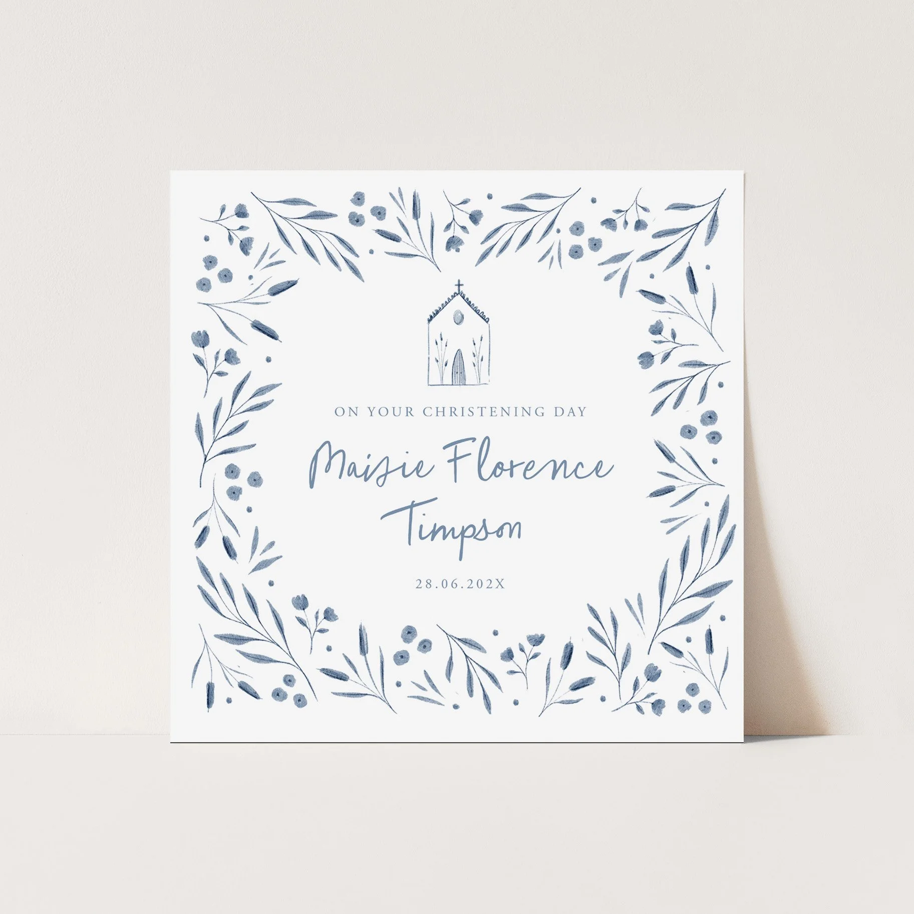 blue personalised granddaughter christening card- zoomed in 2.jpg