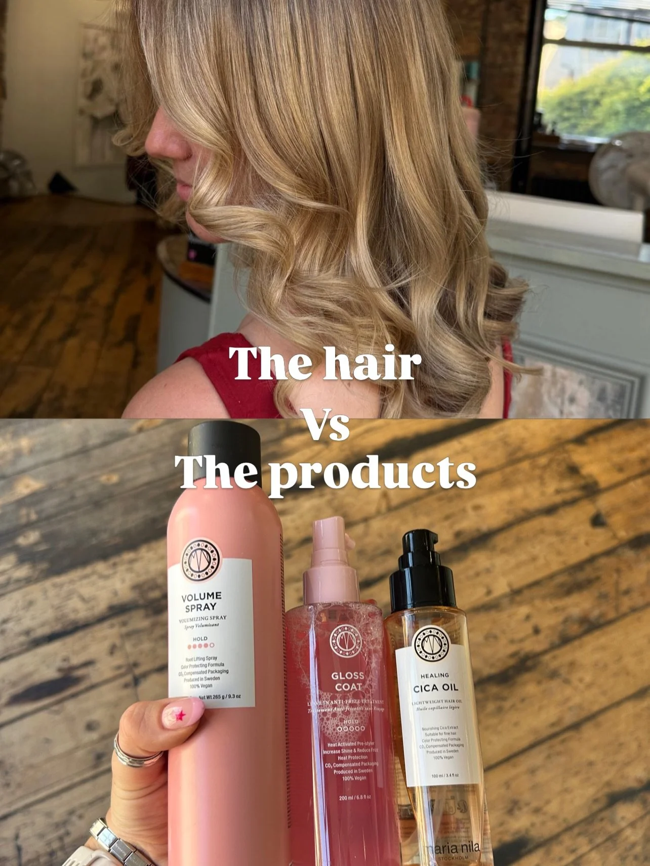 The hair vs the product✨
If you couldn&rsquo;t tell @marianilaprofessional gloss coat is our #1 and the cica oil comes in at a close second🤪 both help give a silky finish whilst helping the condition of your hair🫧

#marianilastyling #marianilastock