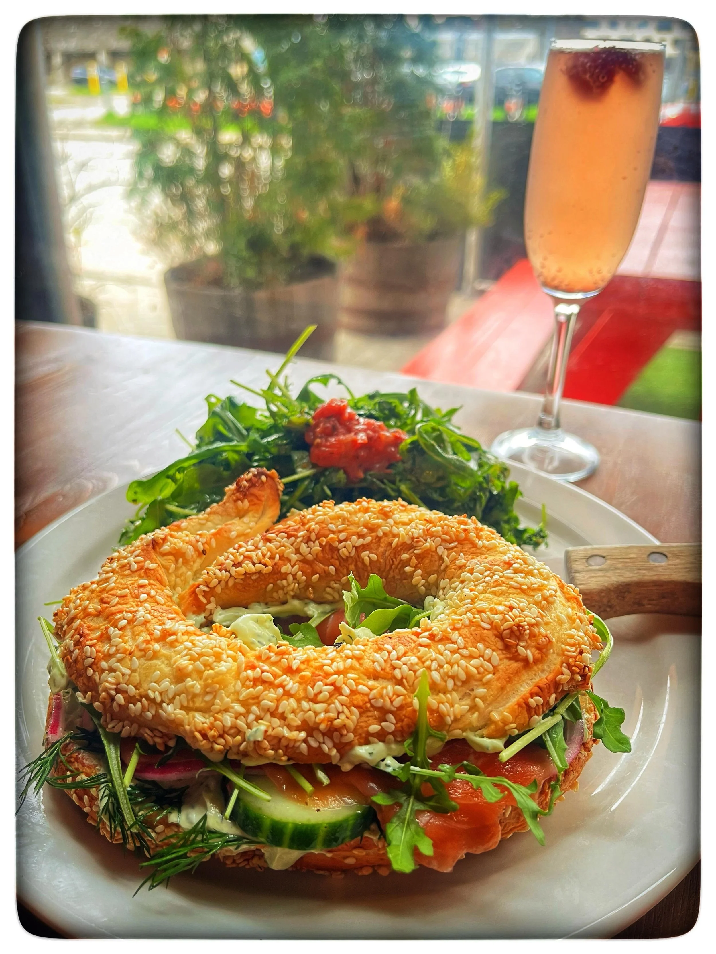 Join us this Mother&rsquo;s Day Walk in Only! The lunch ladies have prepared for our moms a delicious house made Jerusalem Bagel with smoked salmon, whipped herb and garlic confit cream cheese, pickled red onion, marinated zaatar cucumbers, dill and 