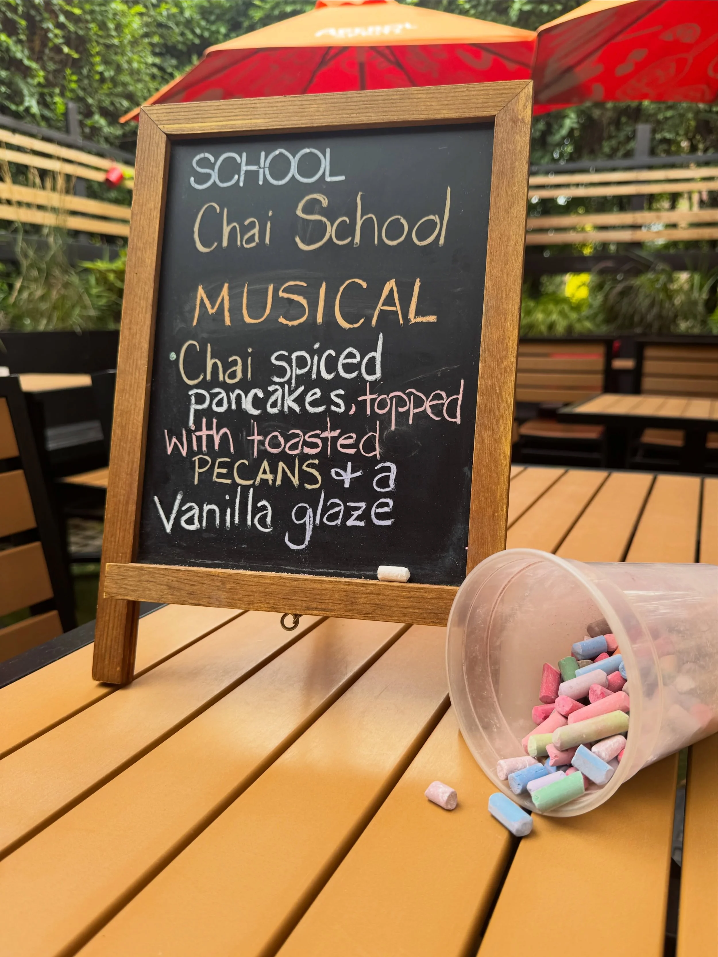 Class, September&rsquo;s first assignment has officially landed! 🥞📚

Chai&rsquo;s School Musical starts this long weekend: chai-spiced pancakes topped with toasted pecans, vanilla bean glaze, brown sugar butter and whipped cream.

If you needed an 