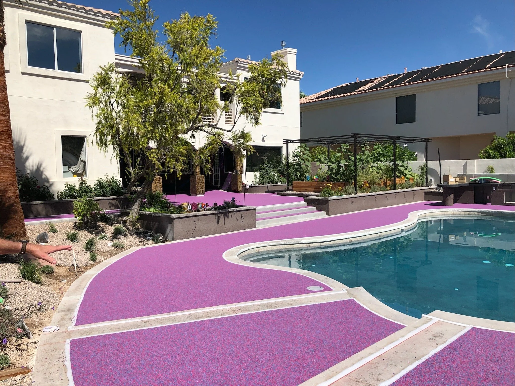 purple pool decking rubber safety surfacing