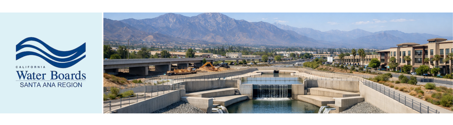 Urban stormwater infrastructure in Southern California, where the Santa Ana Regional MS4 permit is scheduled for an August adoption hearing.