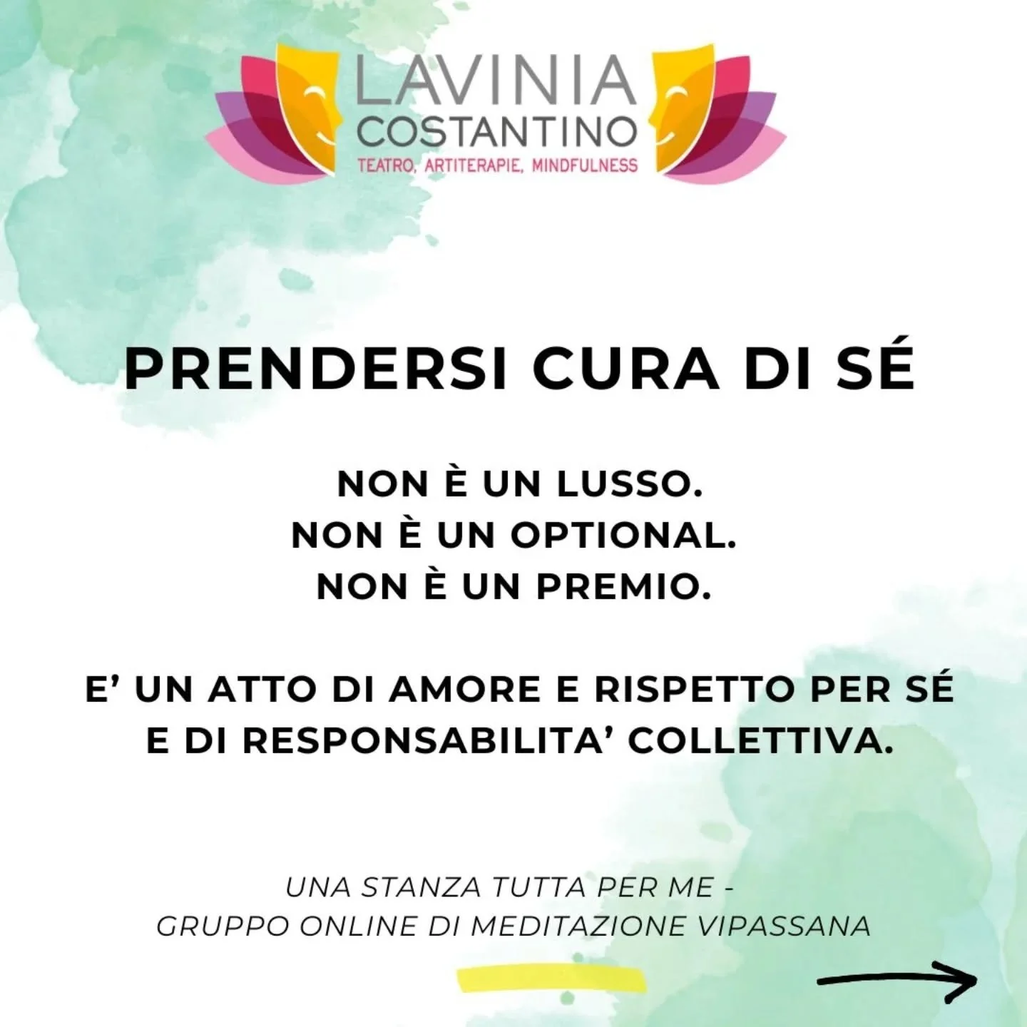 🙏🏻RICOMINCIA UNA STANZA TUTTA PER ME: IL TUO SANGHA ONLINE PER MEDITARE SULLA CAPACIT&Agrave; DI AVERE CURA DI TE🙏🏻

&quot;Ho capito che prendermi cura di me stessa non &egrave; auto-indulgenza: &egrave; un atto di sopravvivenza e ha un valore po