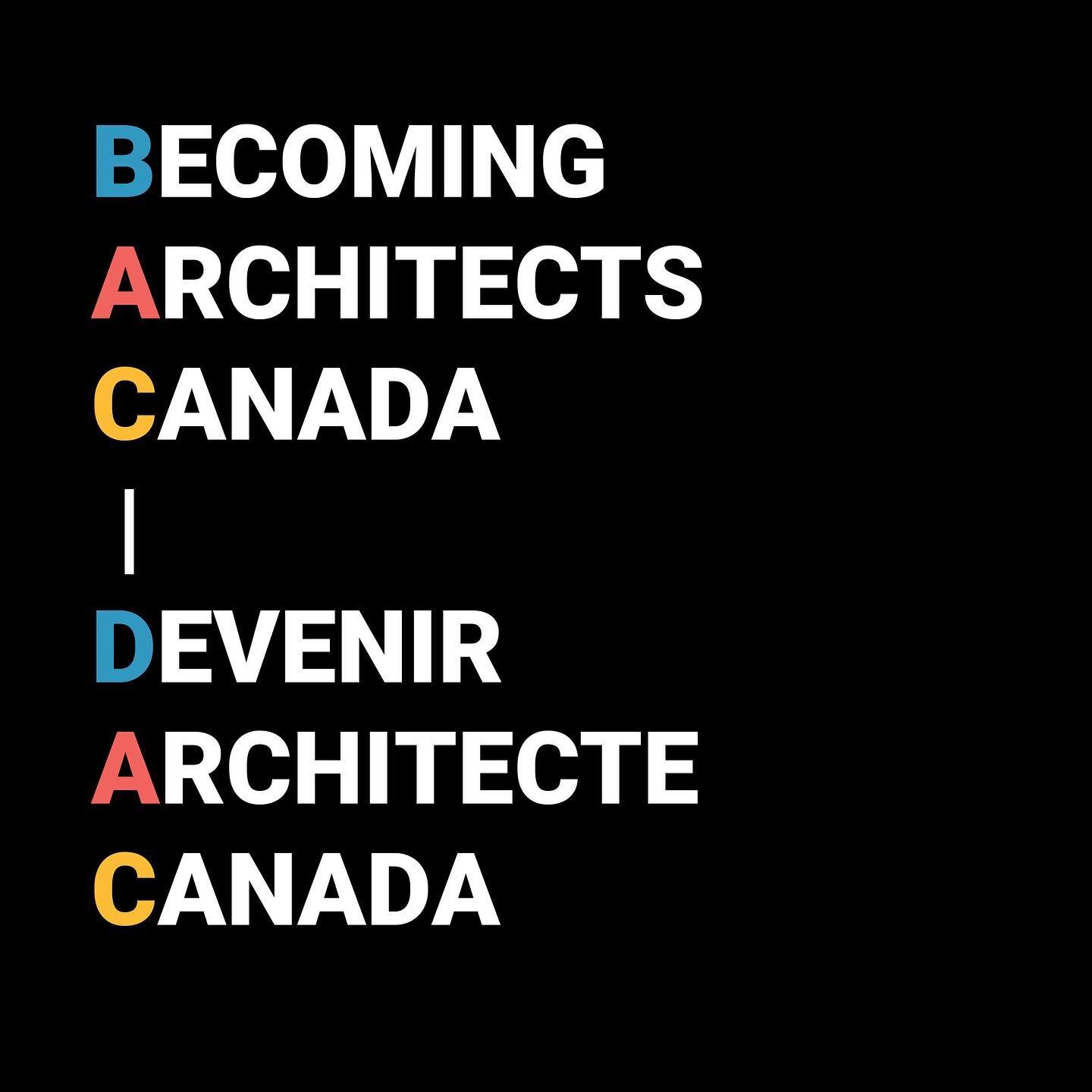 BECOMING ARCHITECTS CANADA 
DEVENIRE ARCHITECTE CANADA
.
.
#bacdac #becomingarchitects  #internarchitect  #canadianarchitecture #canadaexac #architecturallicensure