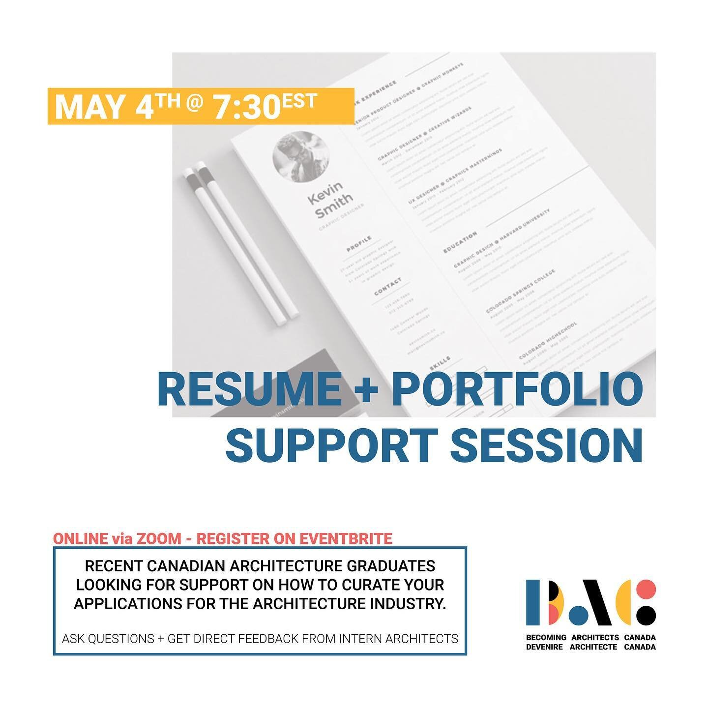 Join us on May 4th for an evening full of discussion and support on strategies to successfully find an architecture internship in Canada. Registration LINK IN BIO
- - 
Joignez-vous &agrave; nous le 4 mai pour une soir&eacute;e pleine de discussions e