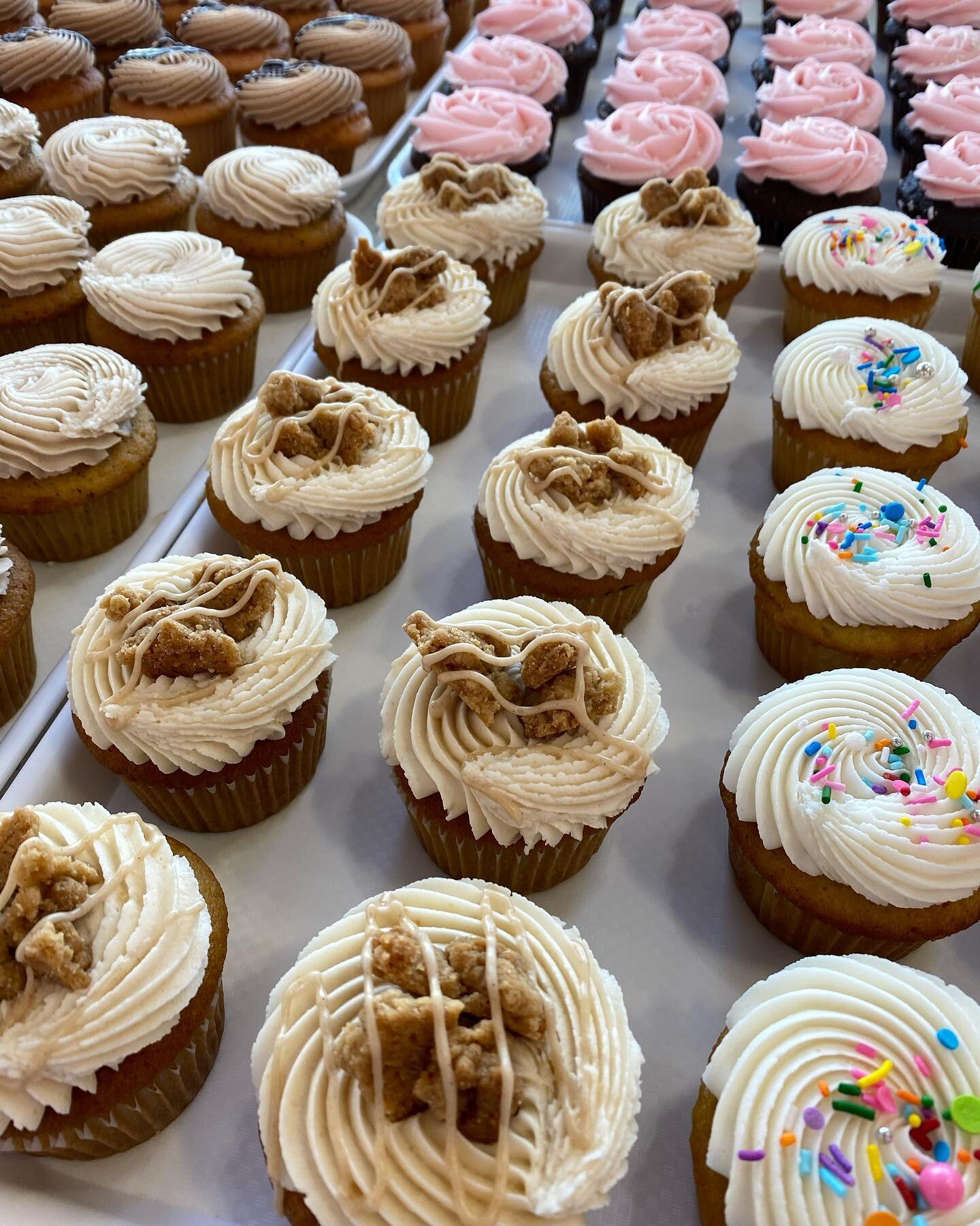 Good morning everyone and happy Friday! Cupcakes today are chocolate raspberry coconut, vanilla, maple brown sugar, strawberry nutella, chai latte, birthday cake, double chocolate, persian, lemon, chocolate peanut butter cup, strawberry confetti cook