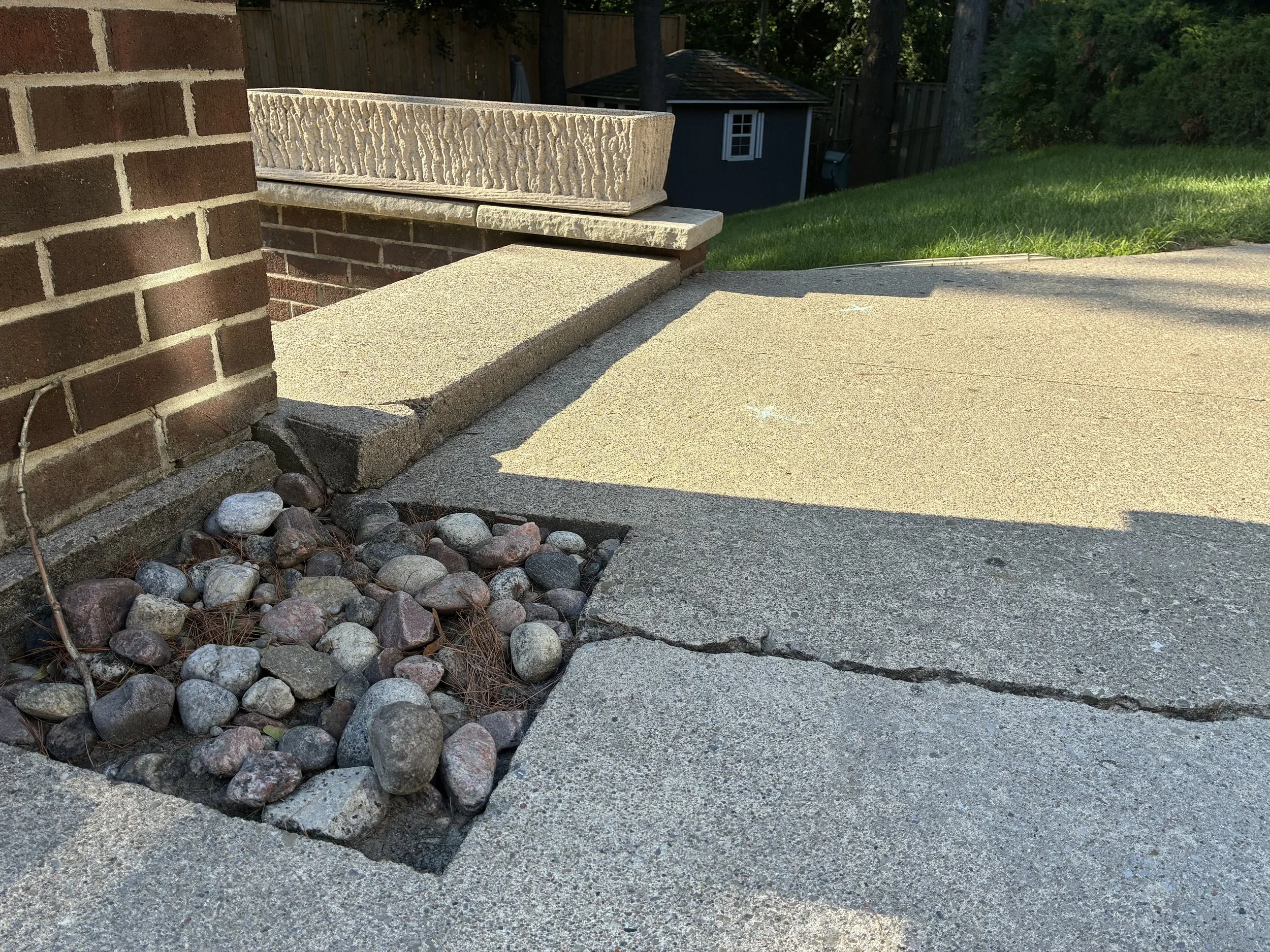Sunken steps before slabjacking