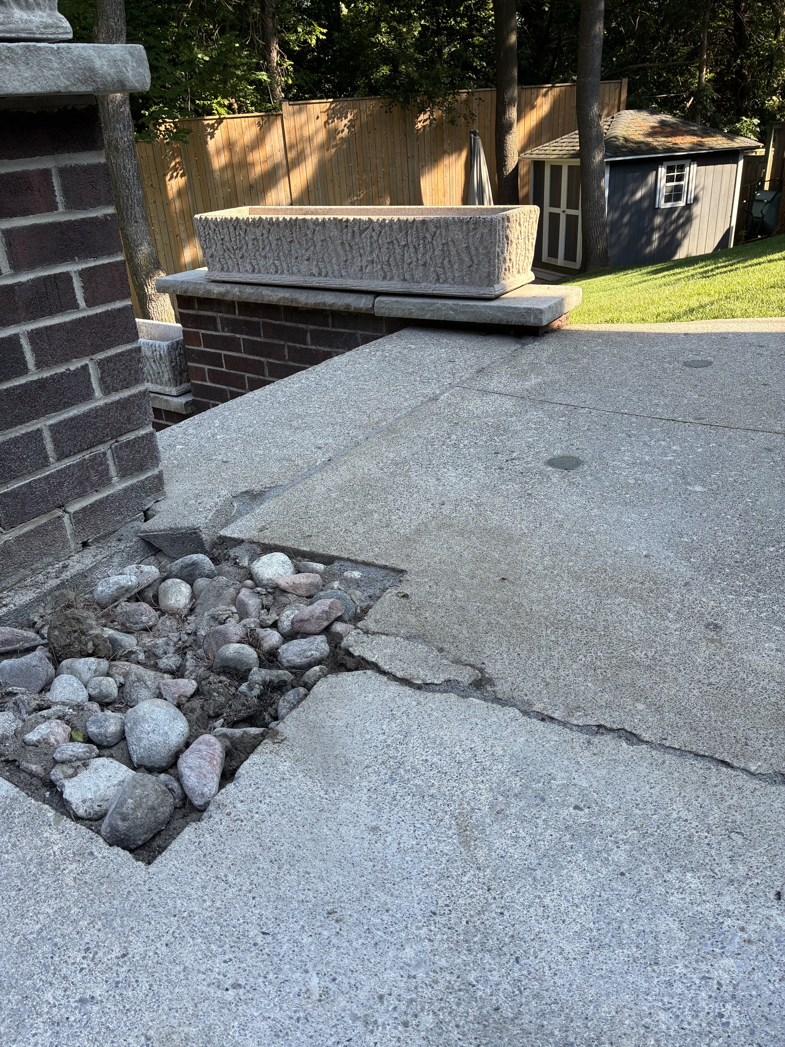 Raised and repaired steps after slabjacking