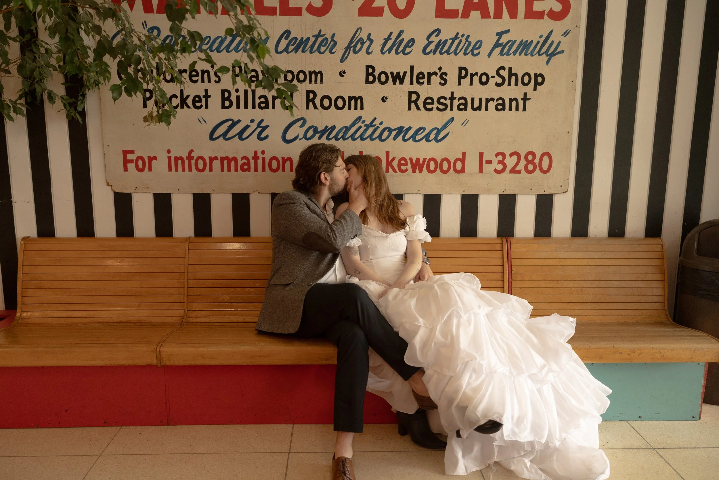 engagement photographer for cleveland, ohio couple at mahall's 20 lanes