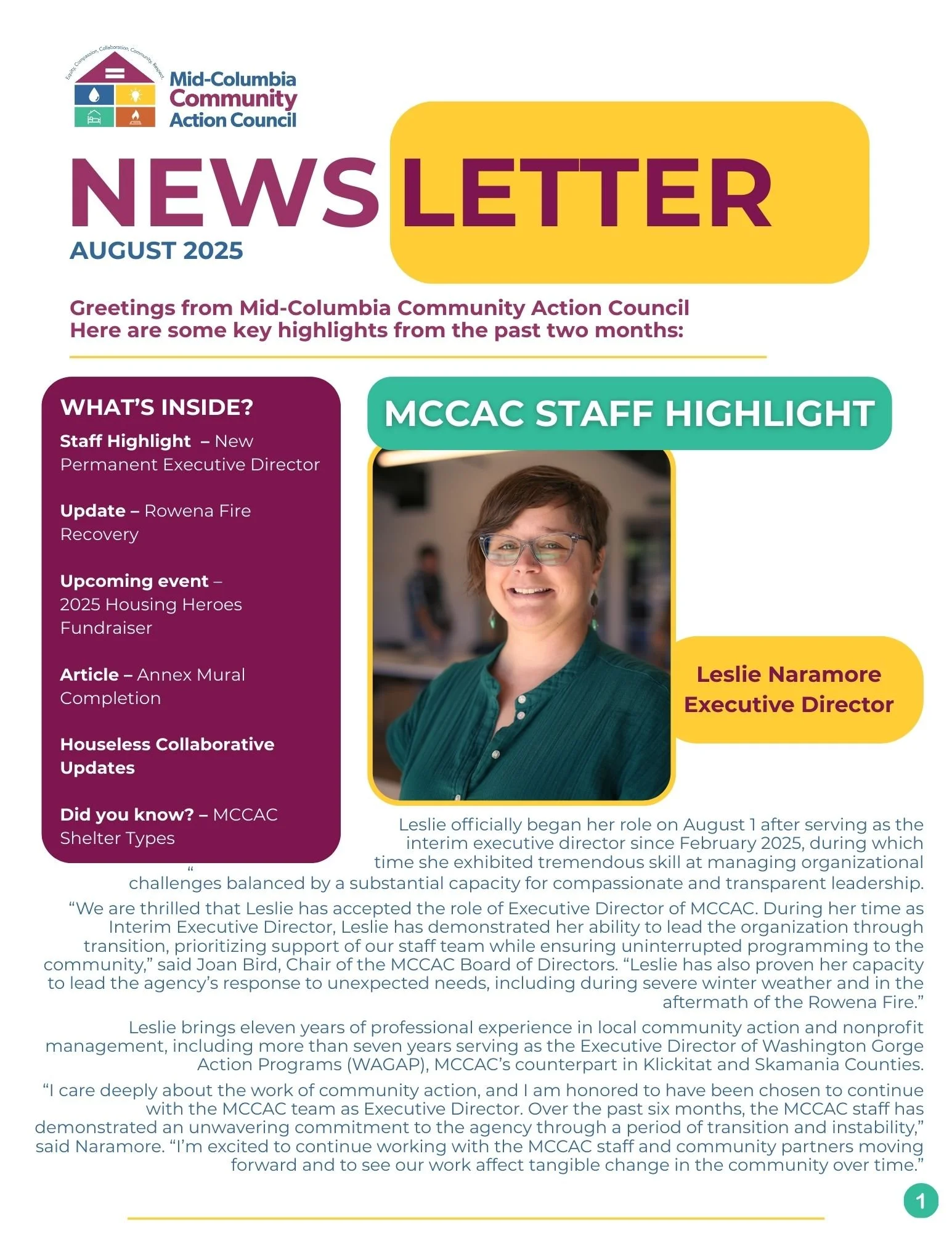 MCCAC Newsletter August 2025