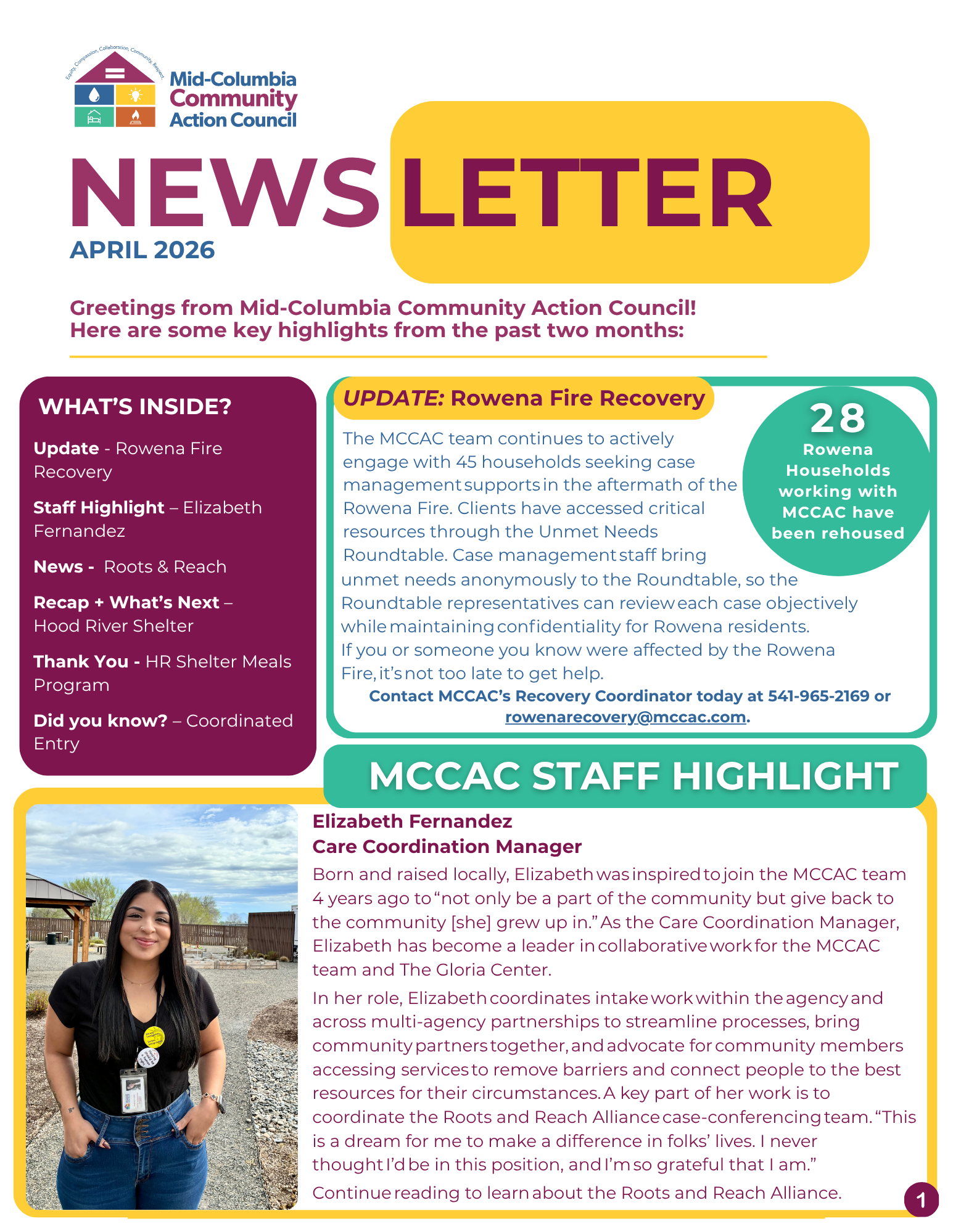 MCCAC Newsletter April 2026 - Boletín Informativo de abril de 2026
