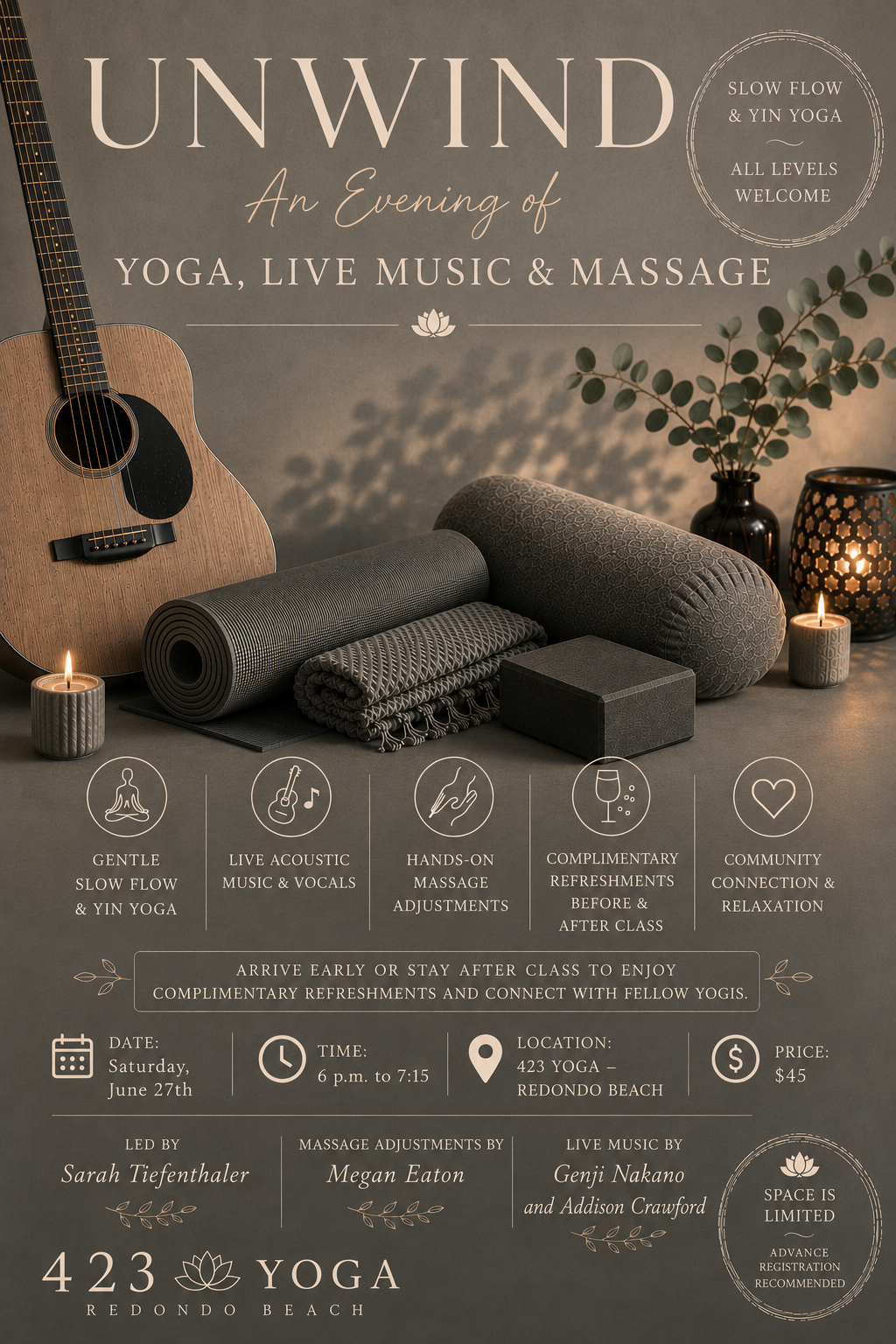 Unwind Live Music Yoga & Massage