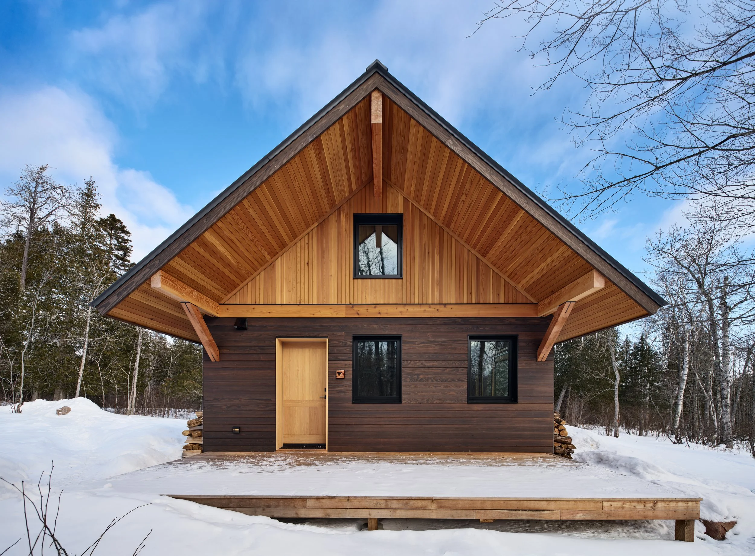 A cozy custom built home with reclaimed wood finishes