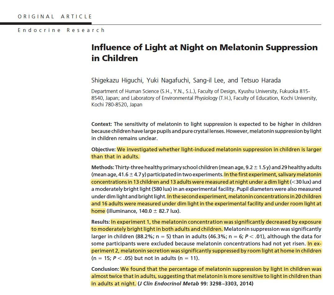 We've been scientifically documenting the profoundly disturbing effects of artificial light at night (ALAN) on children's melatonin production, sleep quality and health outcomes for close to a decade.

Now we must do something about it...

Our charit