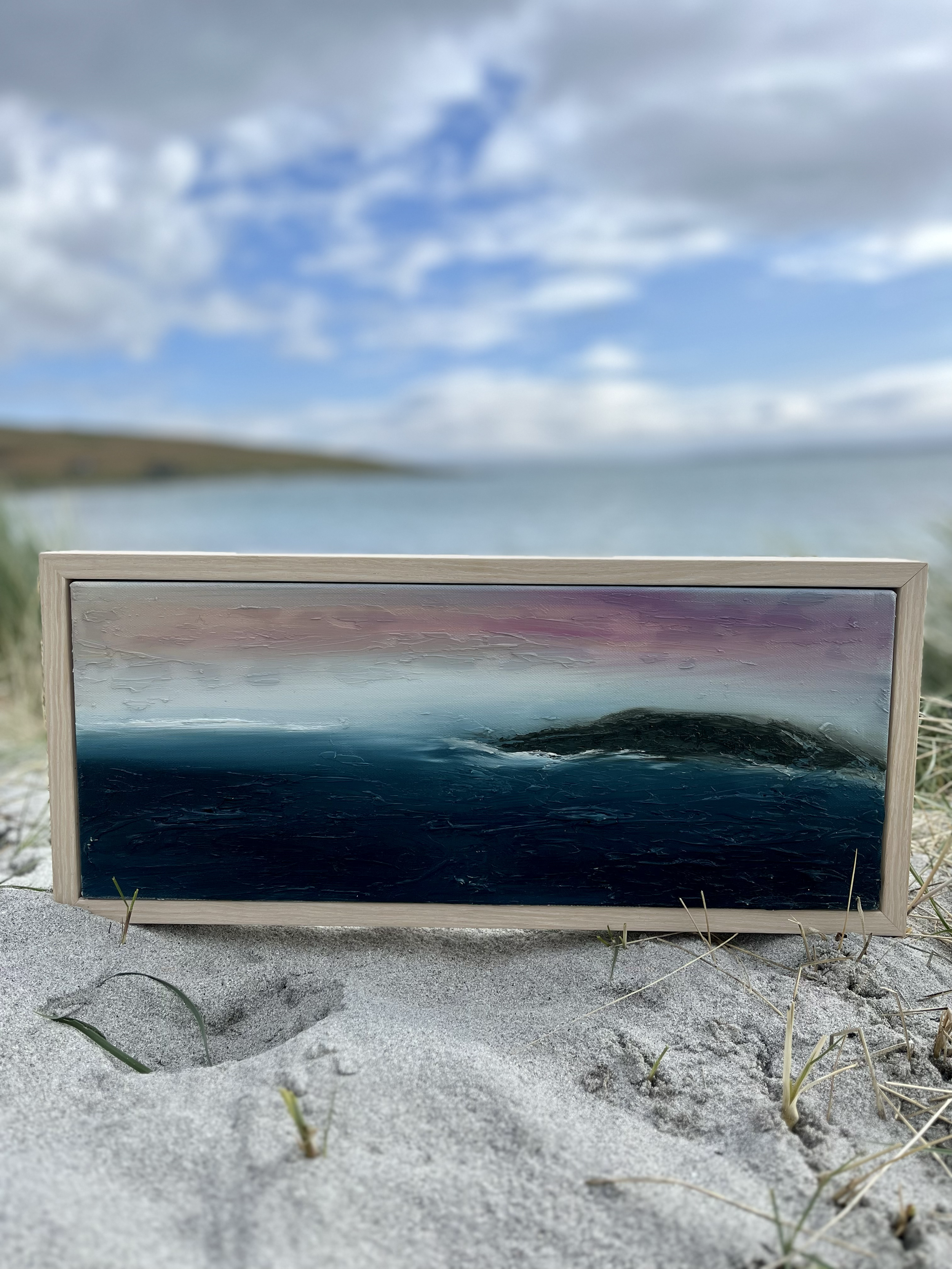 Sunrise over Pabbay - oil on canvas (sold)