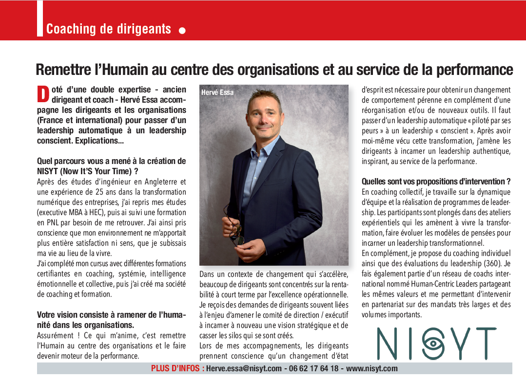 Publication dans le magasine Entreprendre de mai 2023 !