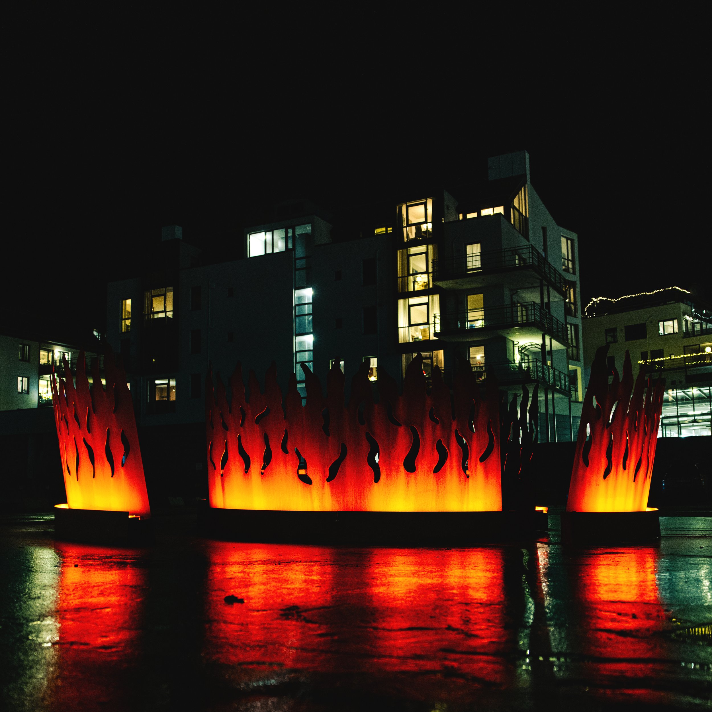The Bonfire Ålesund night view with city background 2