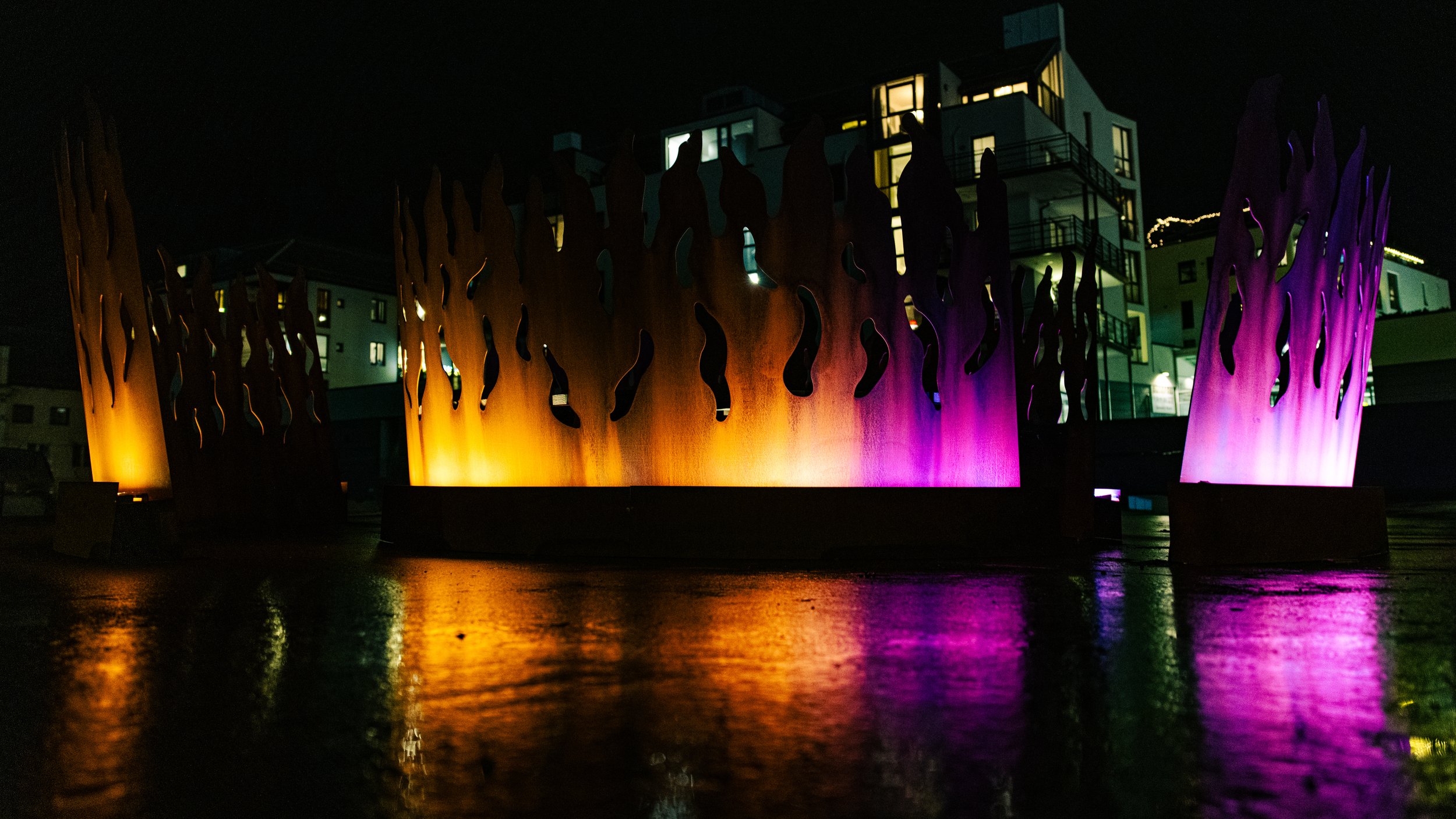 The Bonfire Ålesund night view with city background 1