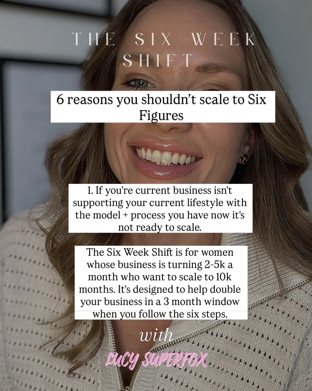 Six Figures or NO? 

Sometimes we&rsquo;re just not ready &hellip;. 

You love the idea of it but are you ready? 

If your 6 foundations are in place then the Six Week Shift is the exact system to get you there ready for 2026 🚀 

Comment SIX and I&r