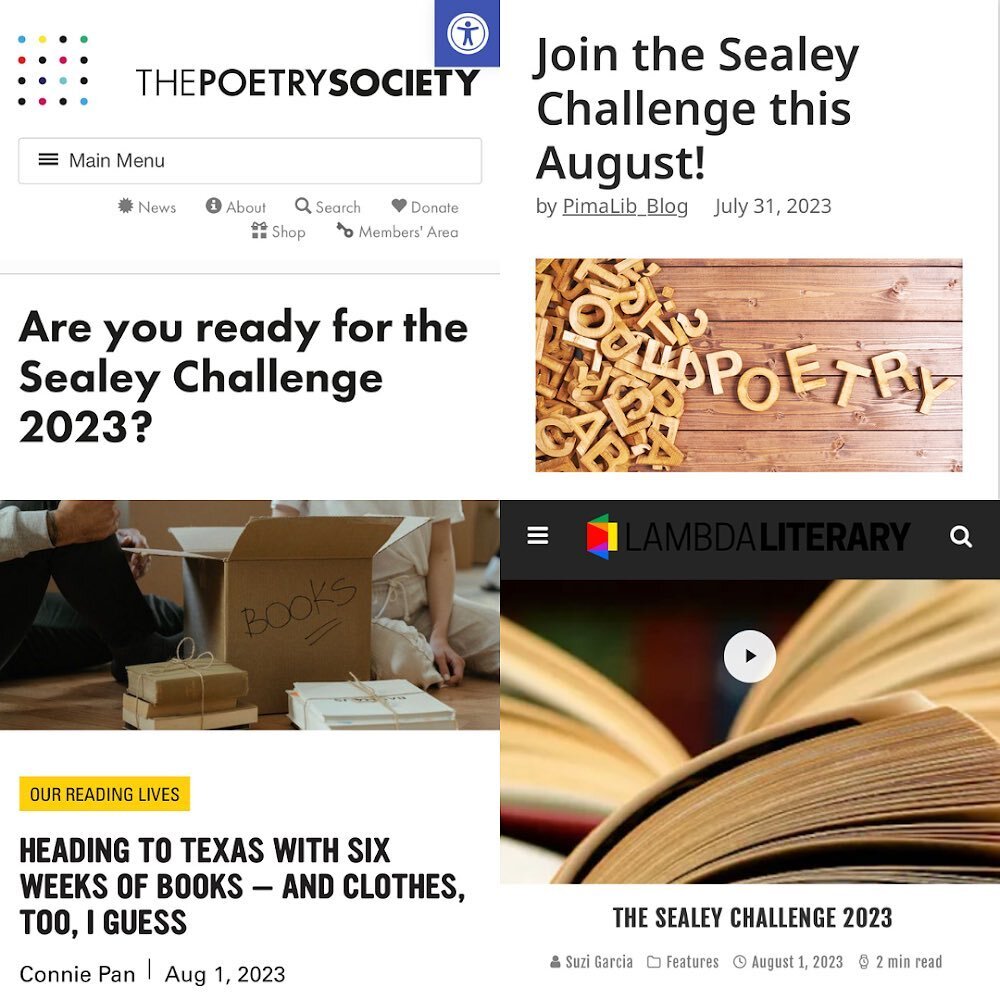 Day 30 of #TheSealeyChallenge 📚

Here&rsquo;s what folks are saying about the 2023 challenge! 

Final stretch, readers! 📚🌟

#thesealeychallenge2023 #sealeychallenge 

https://poetrysociety.org.uk/news/are-you-ready-for-the-sealey-challenge-2023/

