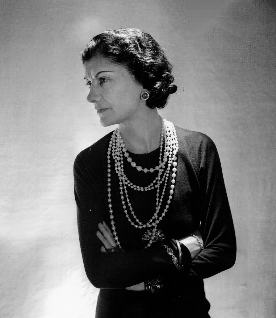 Coco Chanel in pearls