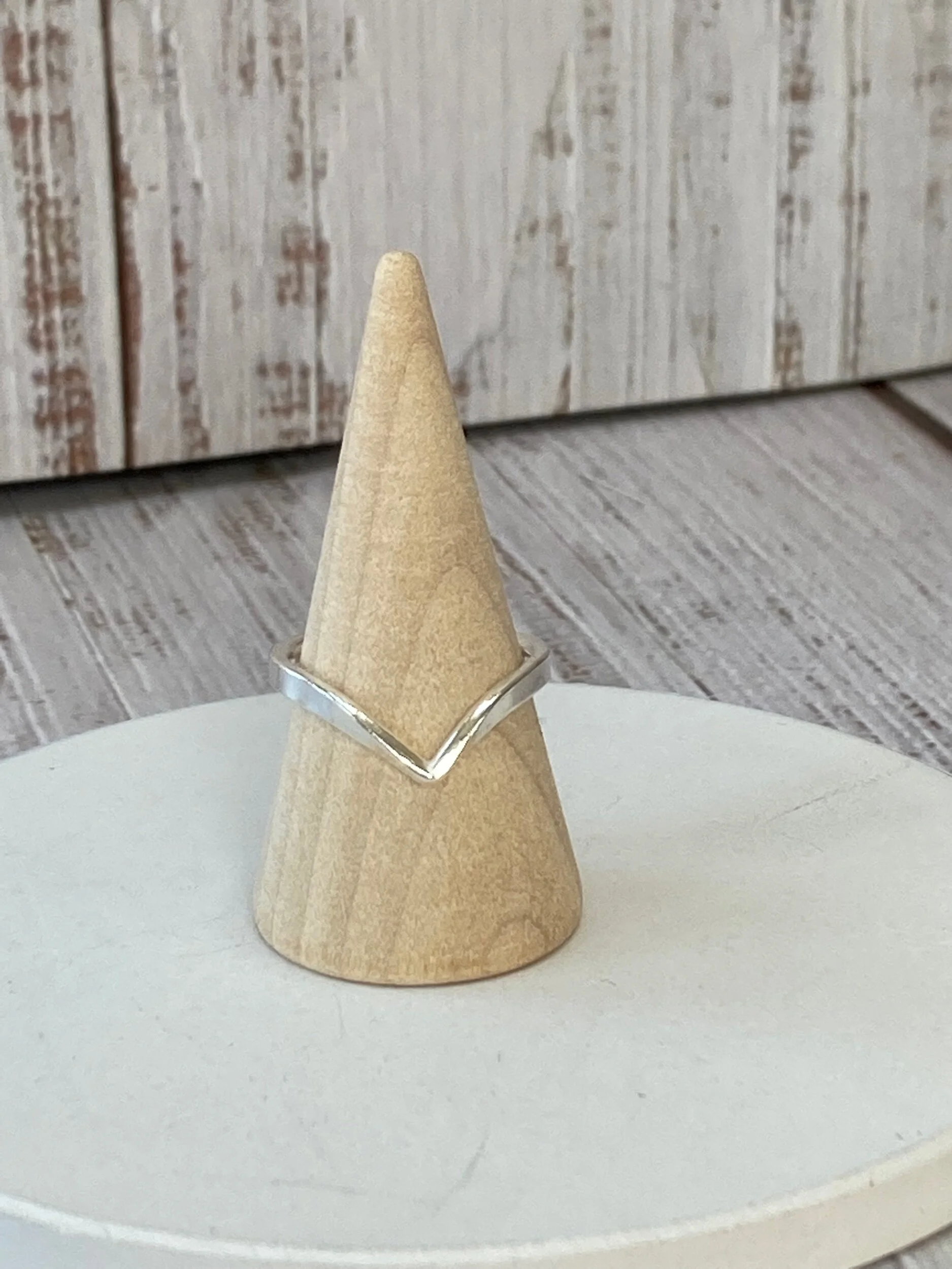 chevron silver ring dainty handmade jewellery
