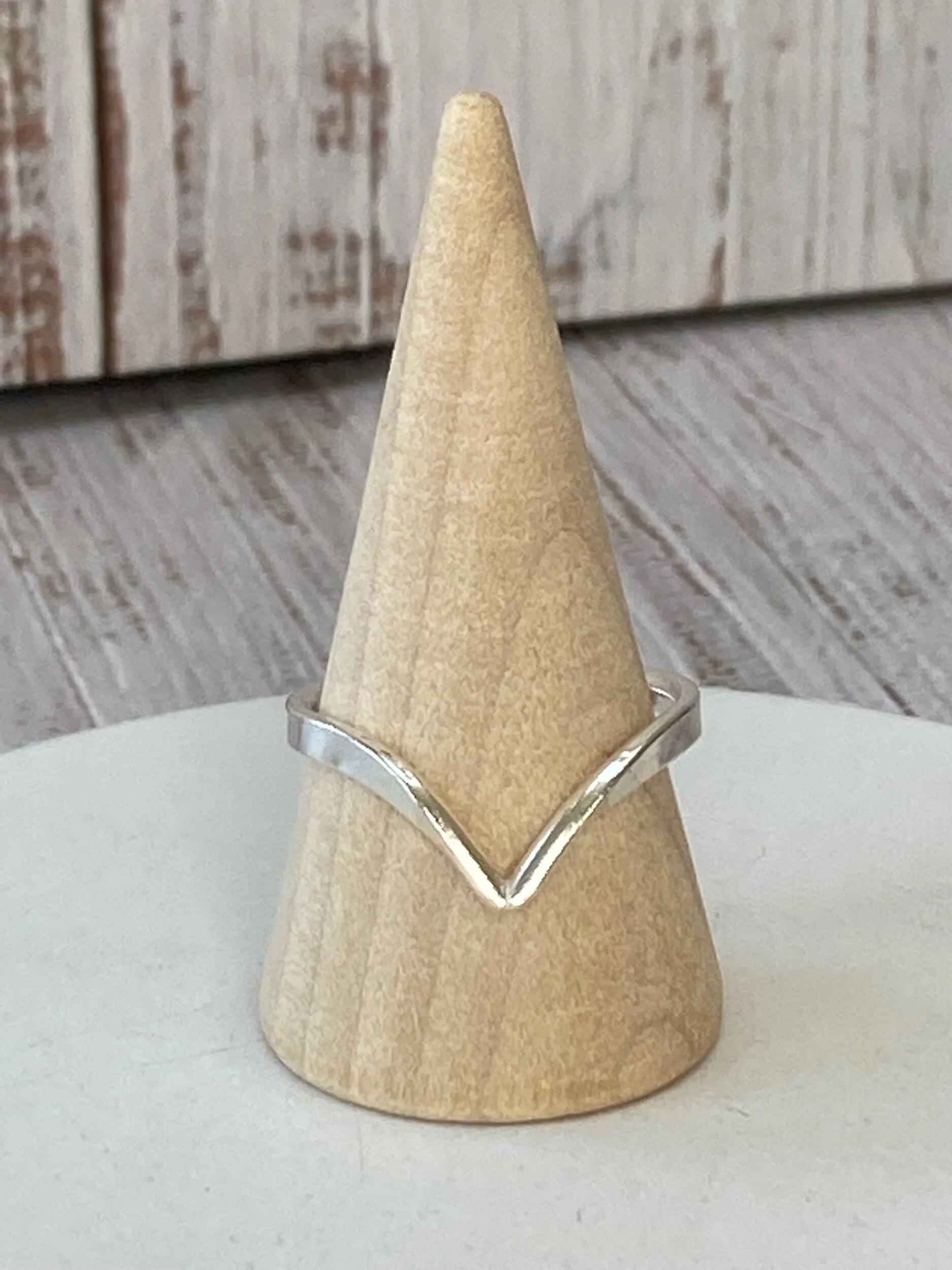 silver handmade wishbone ring