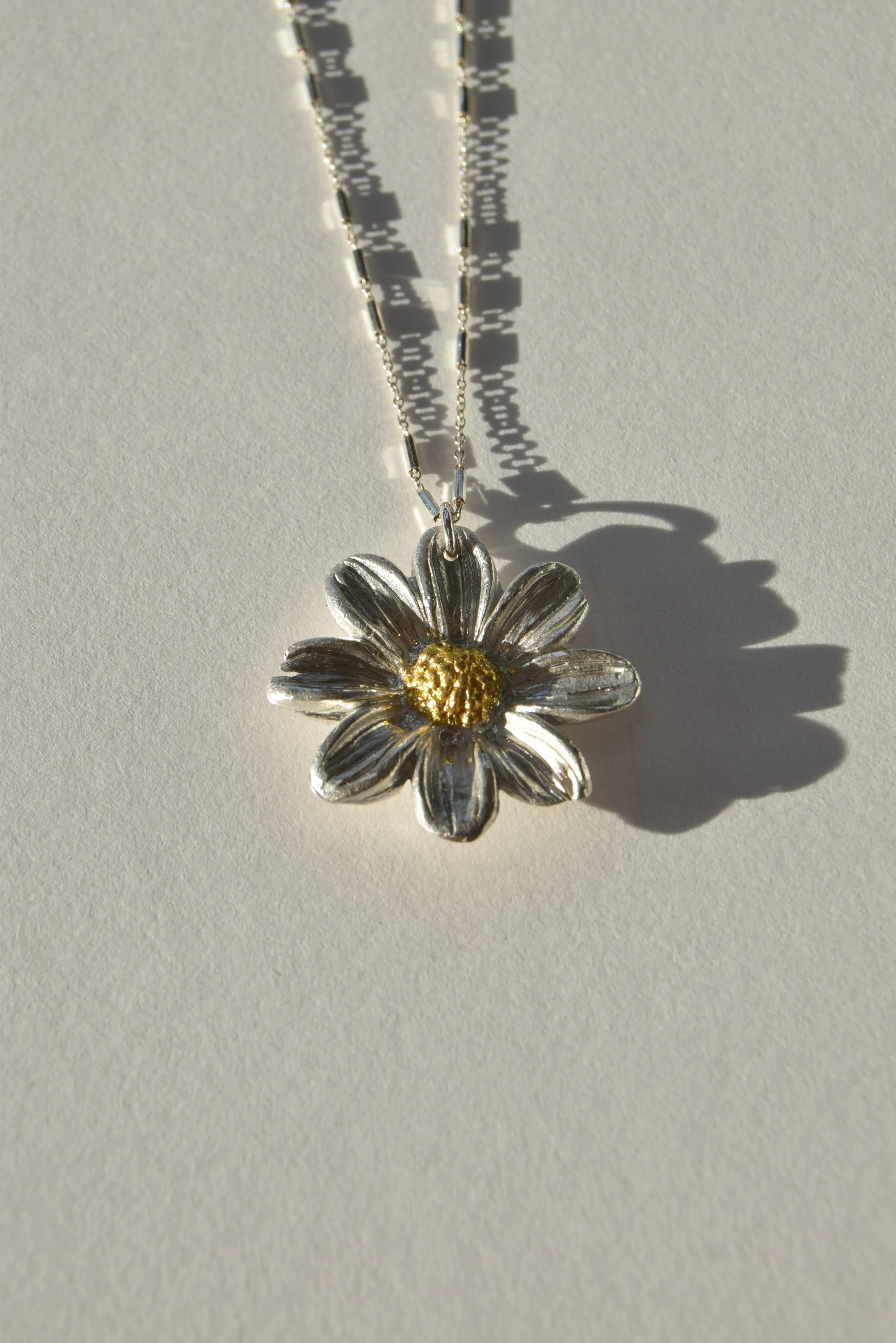 fine silver gold 24ct keum boo sunflower pendant