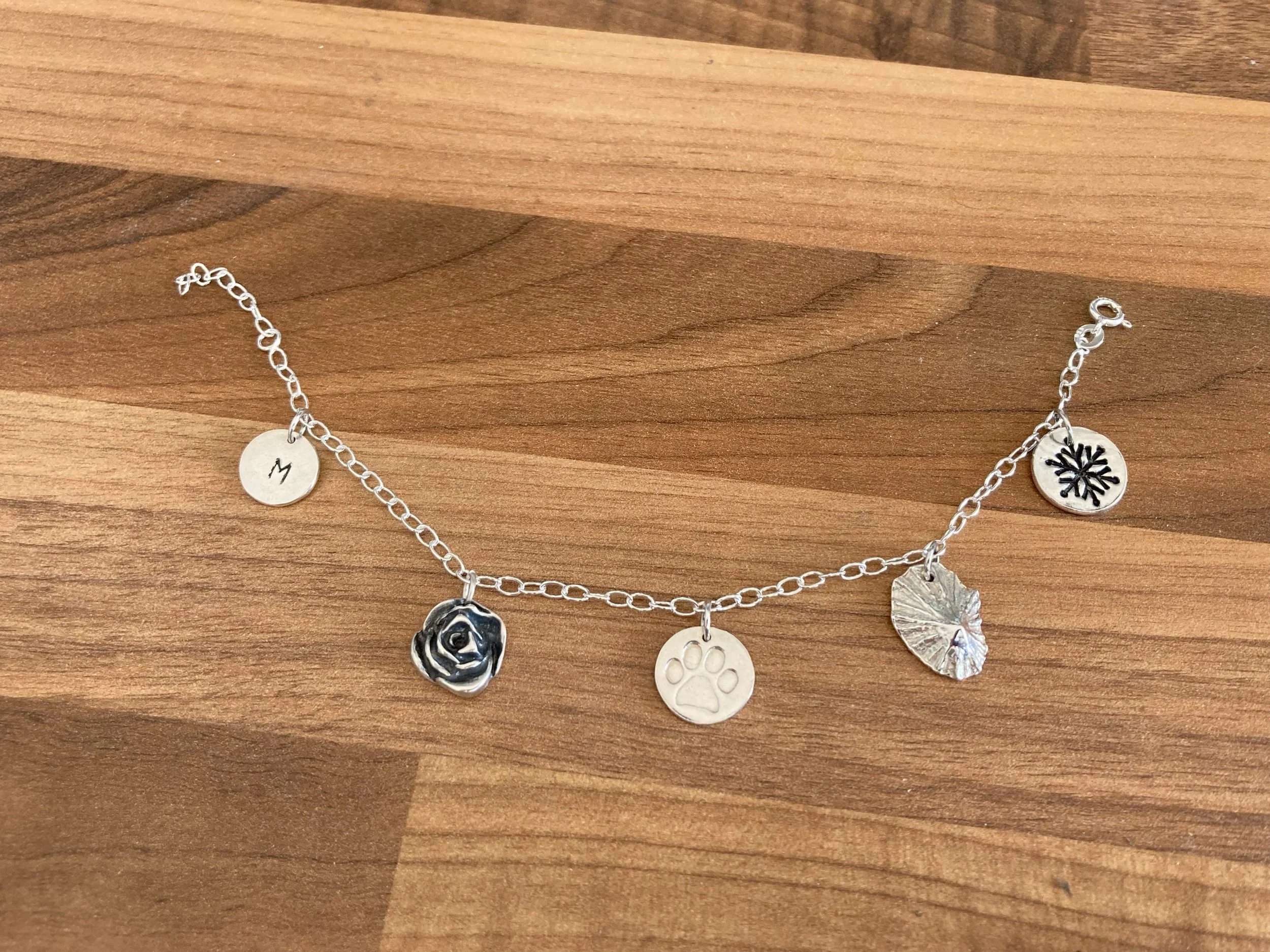 T3 Week 5 - Metal Clay -  Charm bracelet 