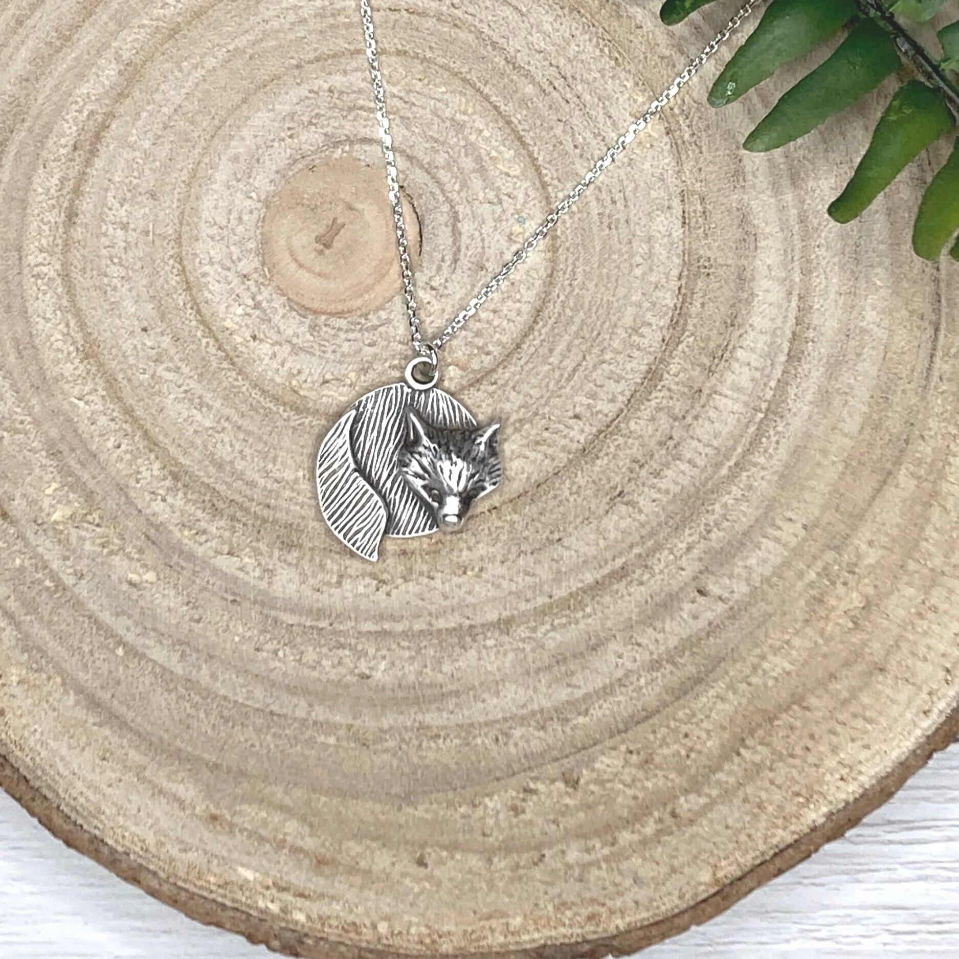unique handmade fox necklace silver gift