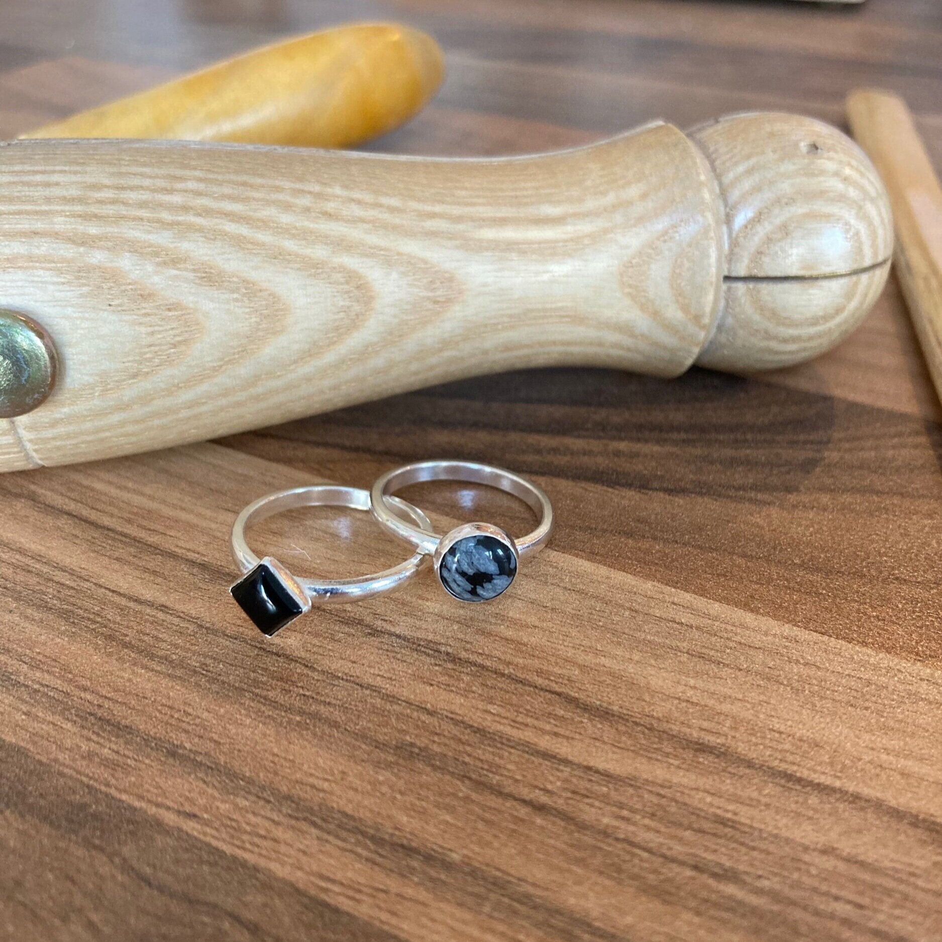 handmade black onyx statement ring silver jewellery