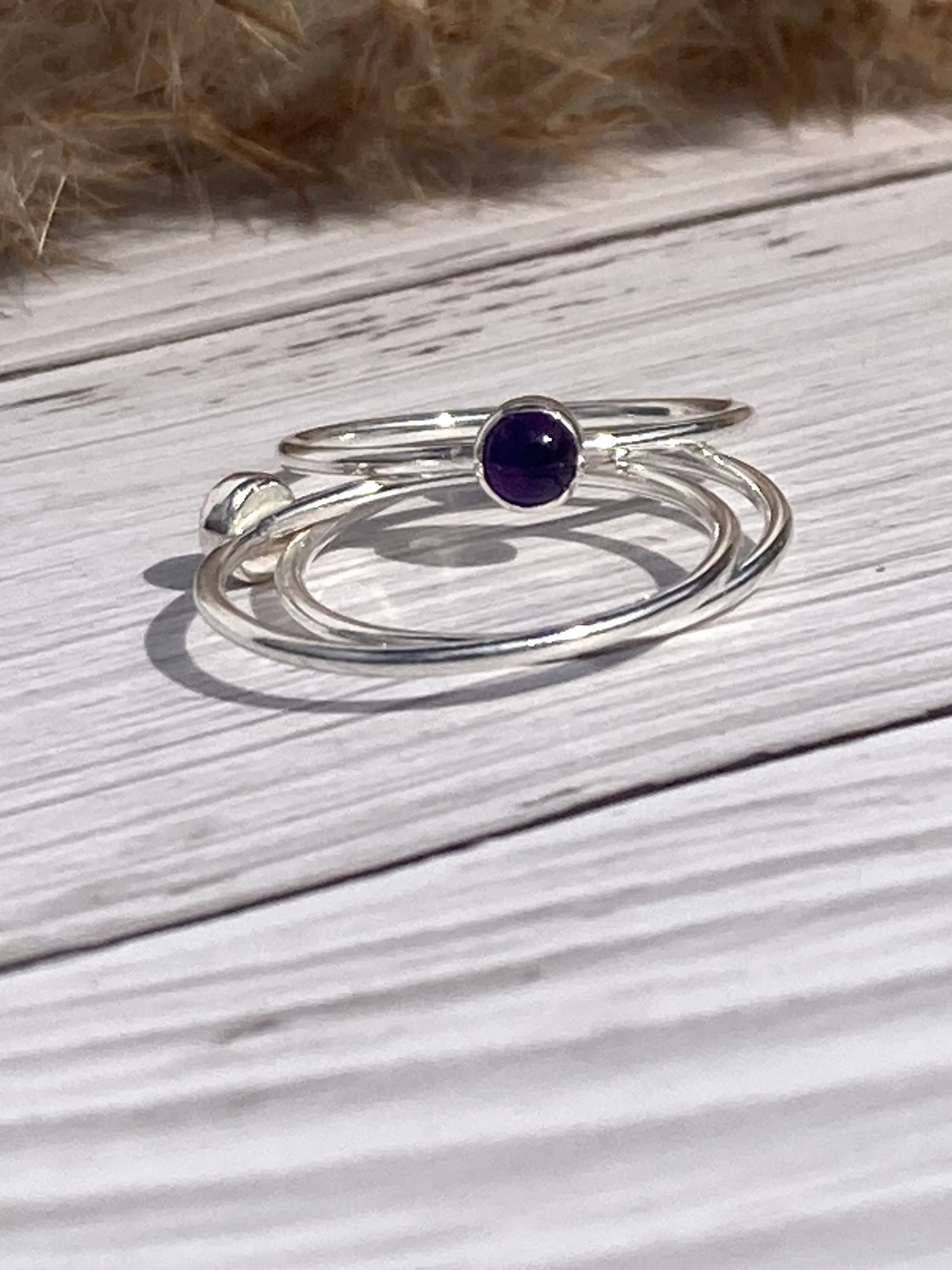 silver stacking rings