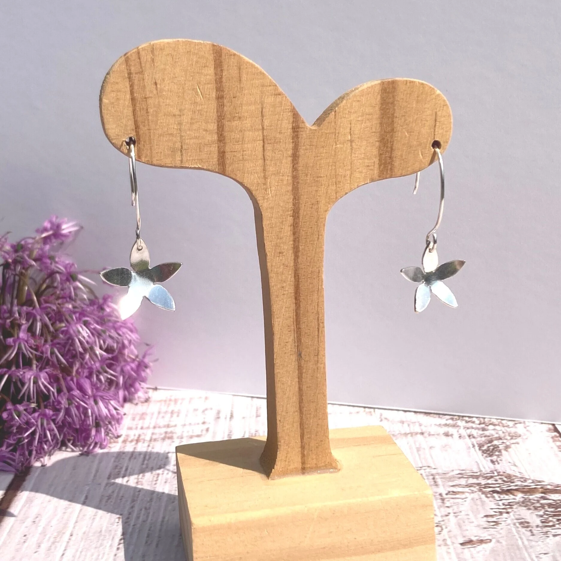 five petal dangle earrings