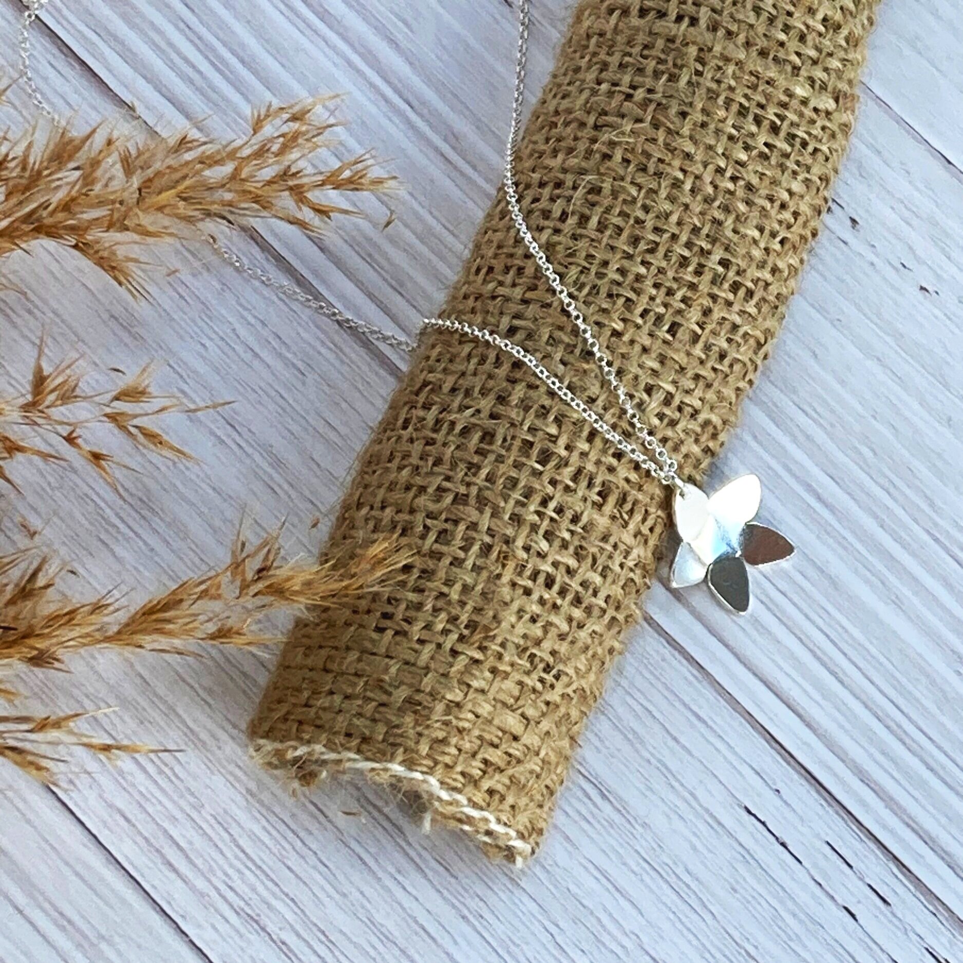 silver handcrafted dainty nature inspired jewellery