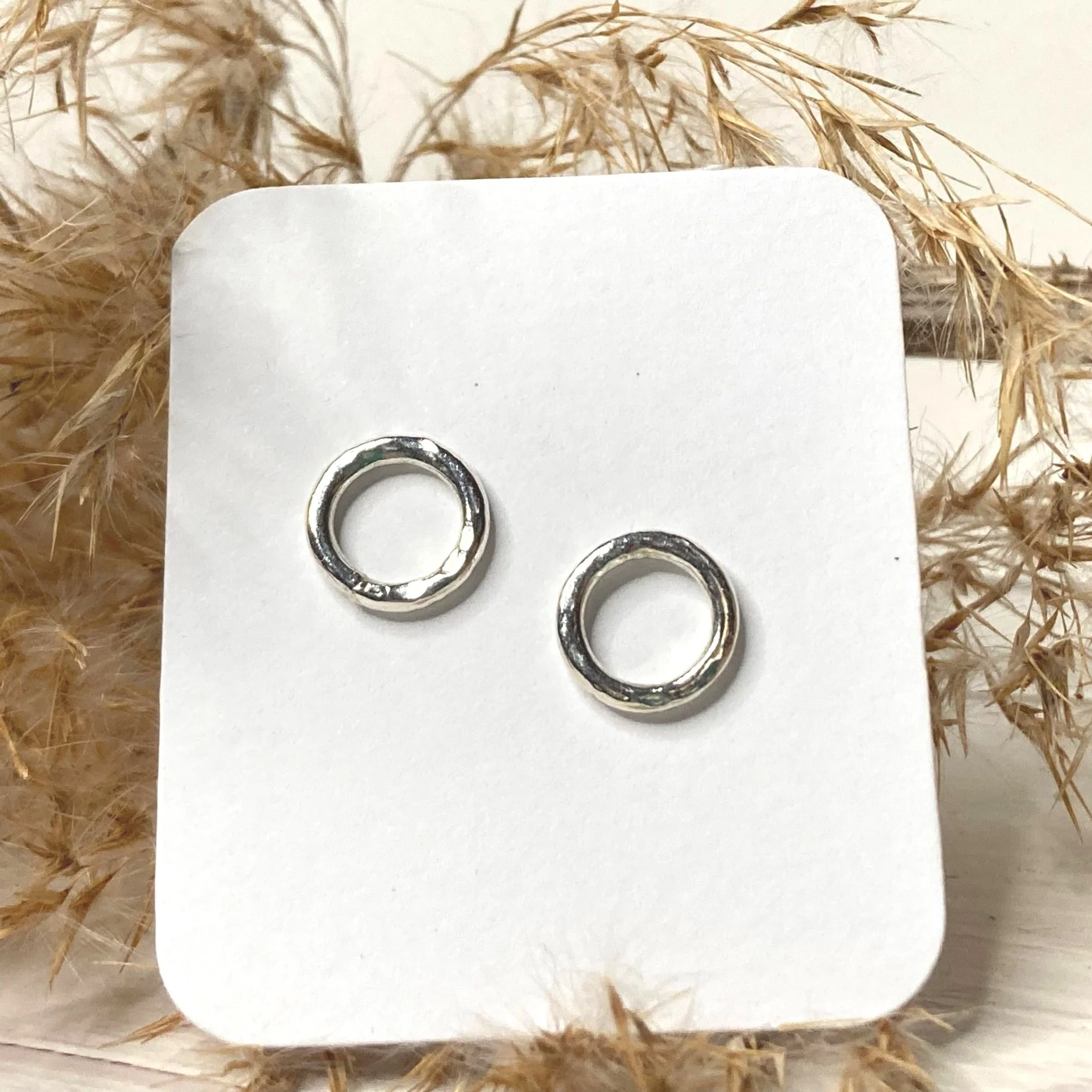 small hammered studs recycled jewellery