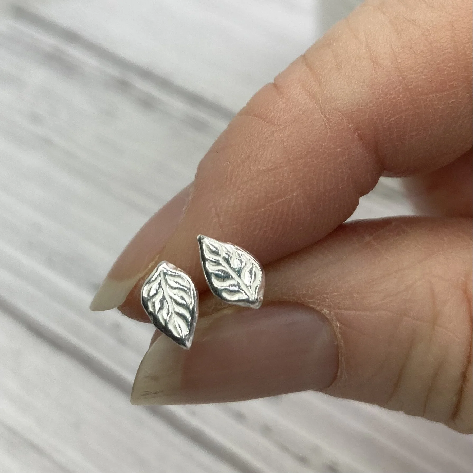 tiny dainty lead stud earrings handmade jewellery