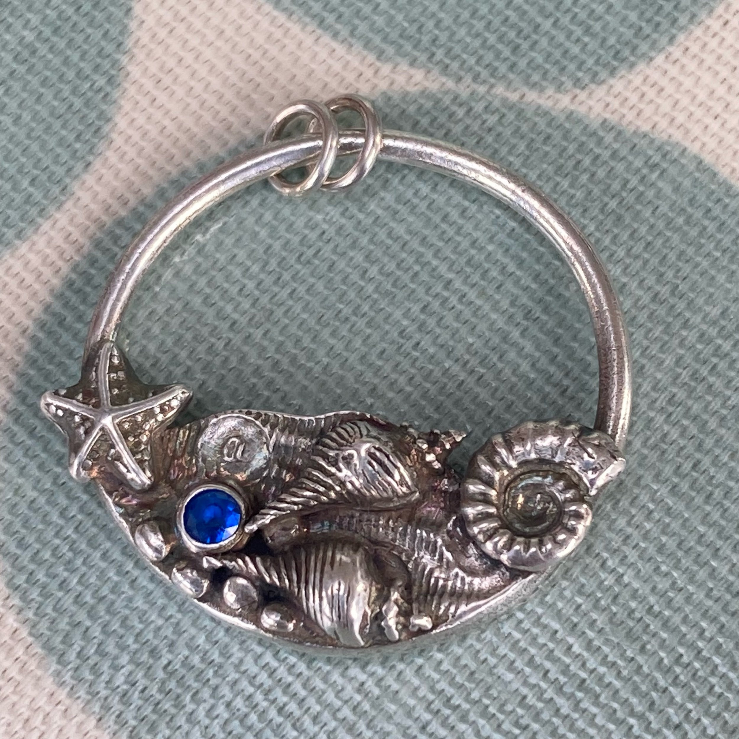 seaside inspired unique one of a kind pendant silver handmade